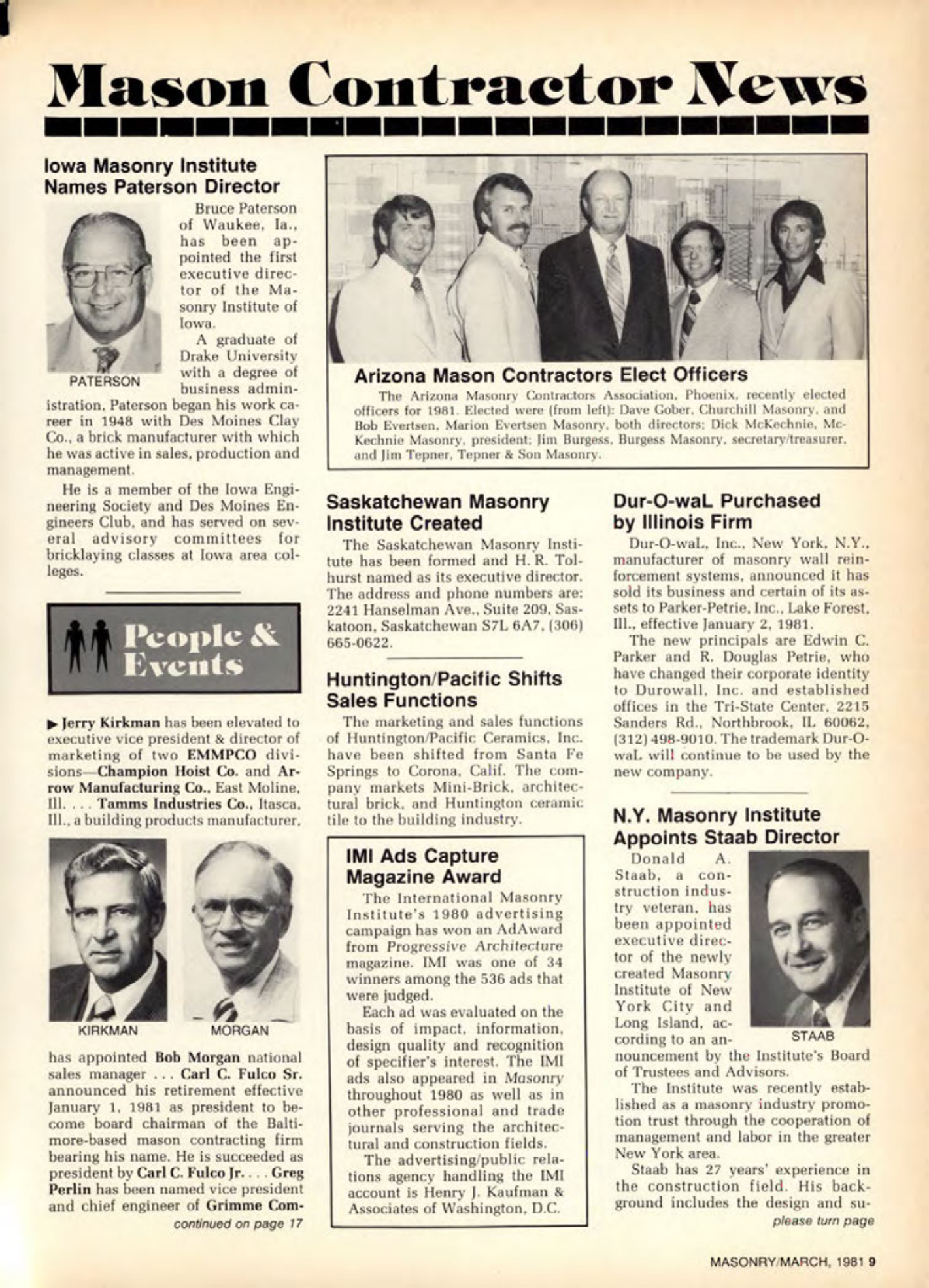 Masonry Magazine March 1981 Page. 9