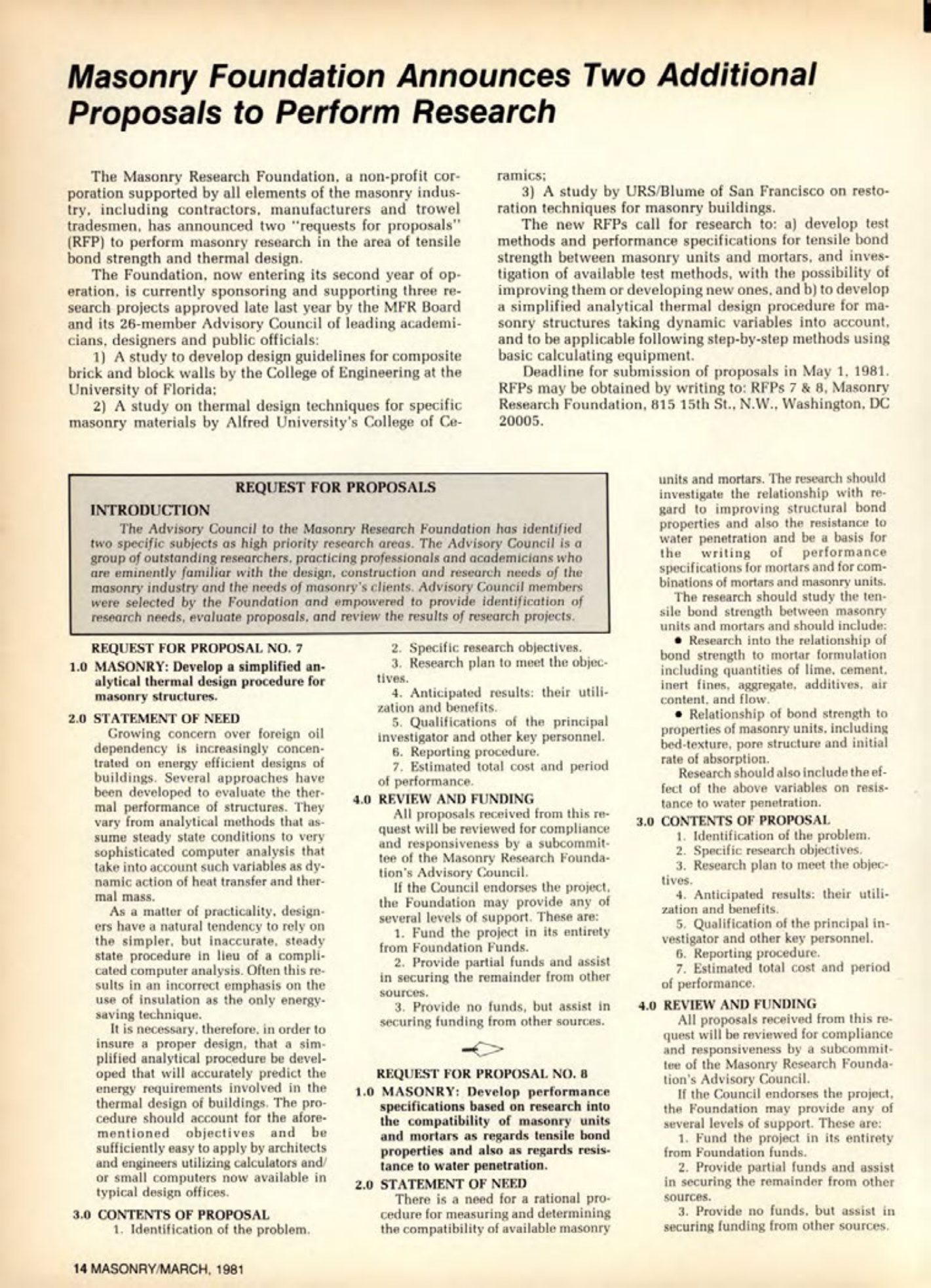 Masonry Magazine March 1981 Page. 14