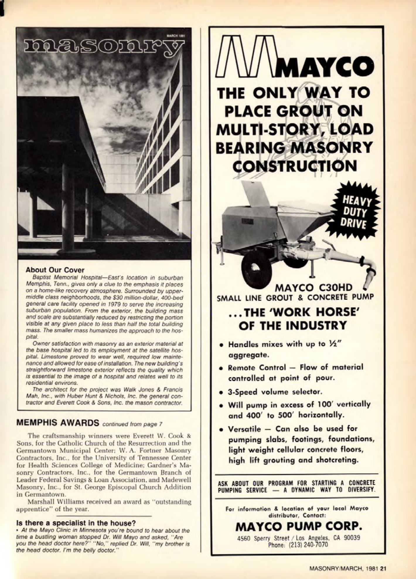 Masonry Magazine March 1981 Page. 21