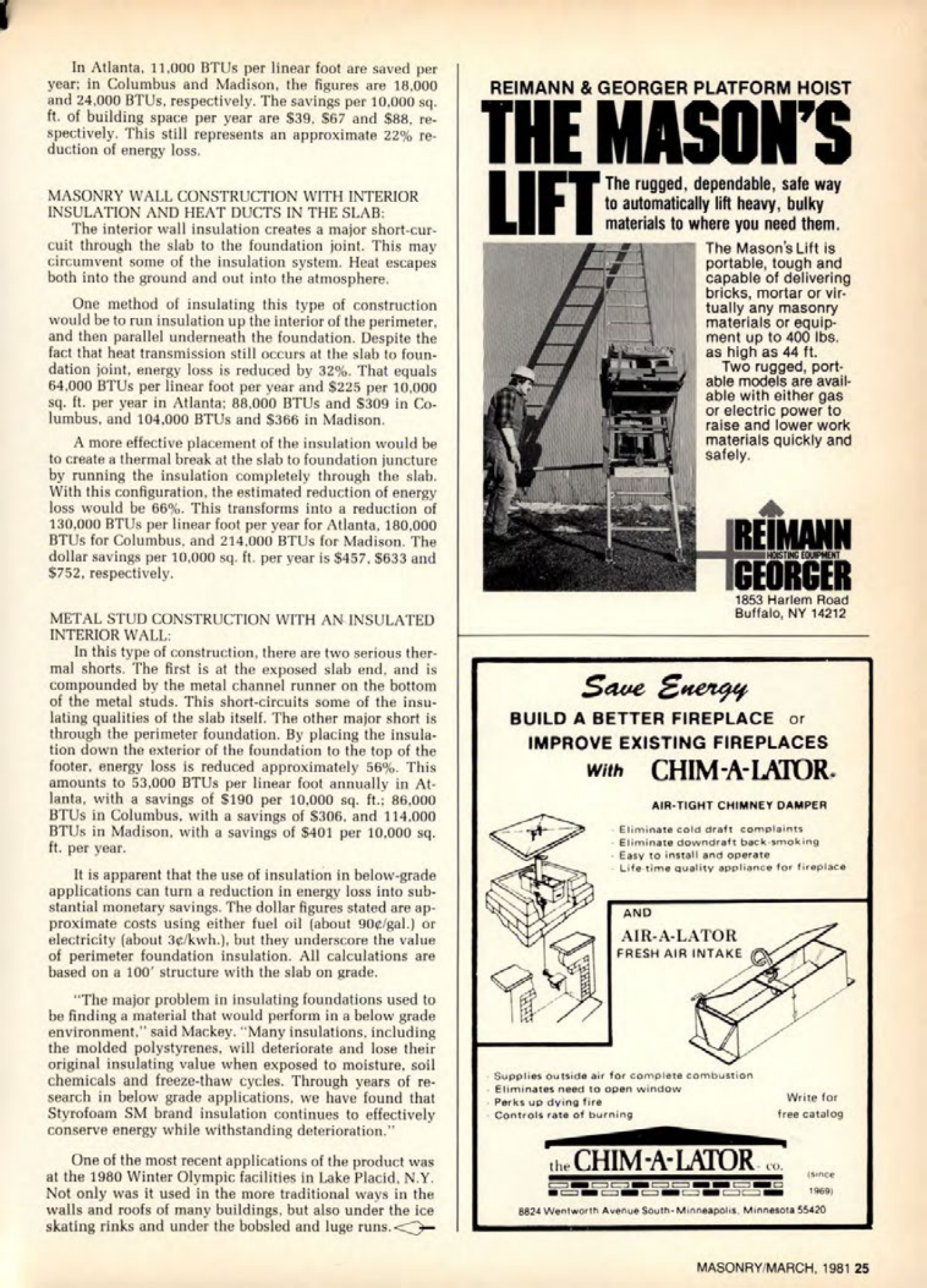 Masonry Magazine March 1981 Page. 25