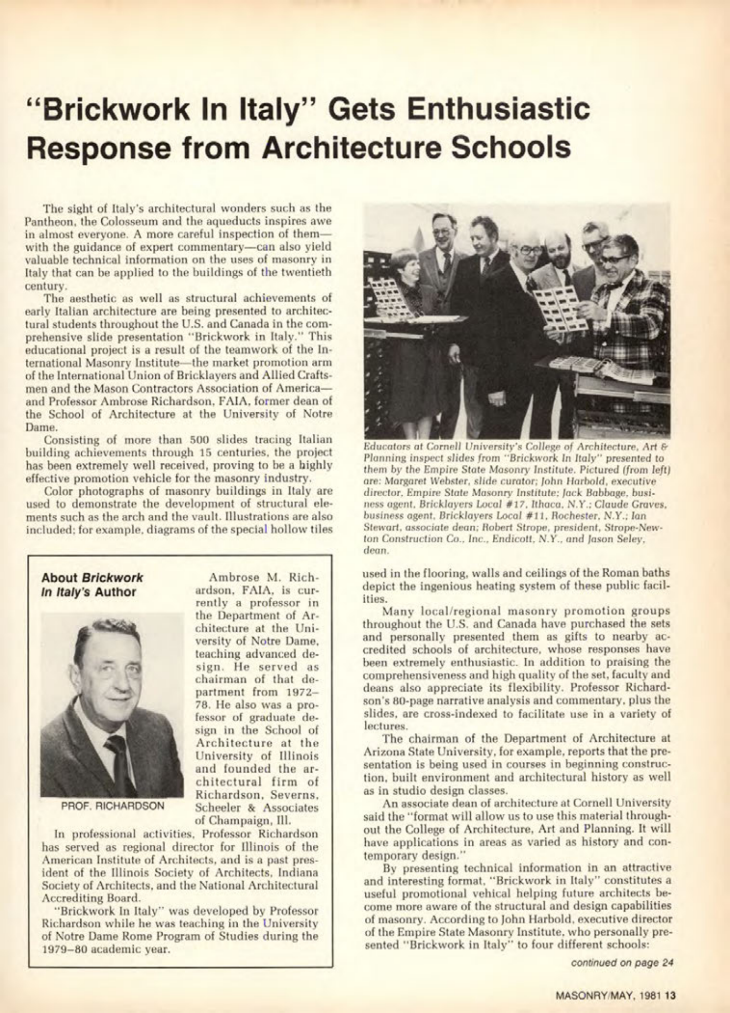 Masonry Magazine May 1981 Page. 13