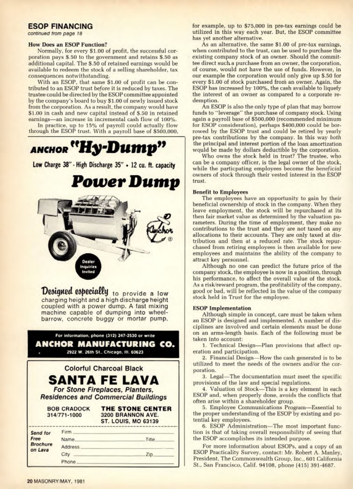 Masonry Magazine May 1981 Page. 20