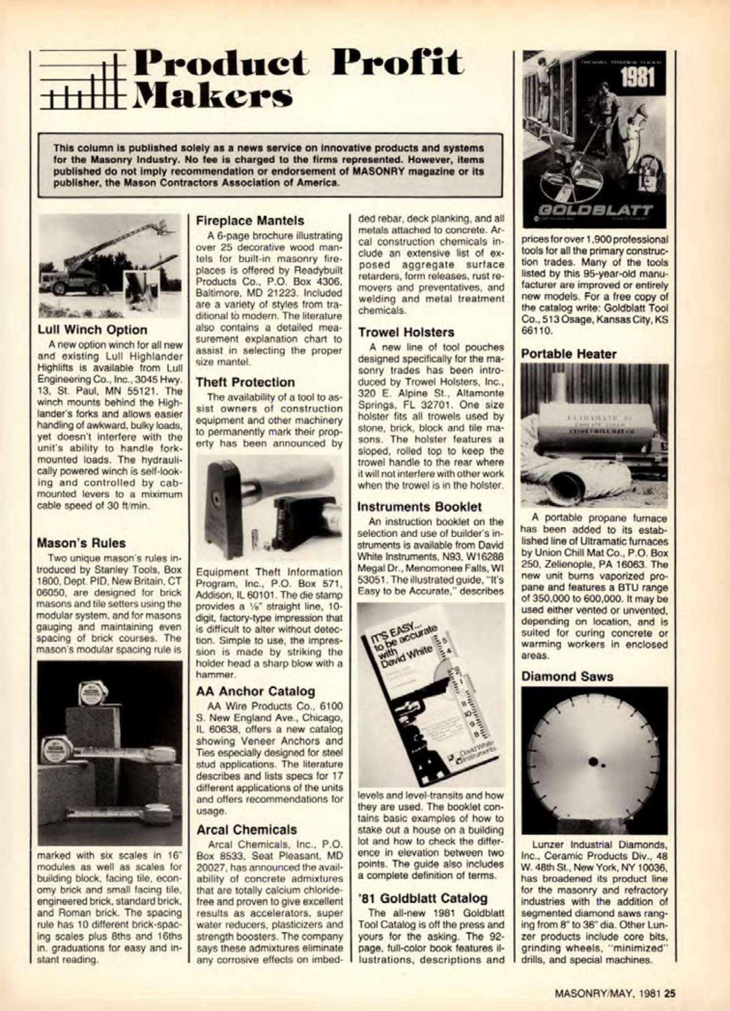 Masonry Magazine May 1981 Page. 25