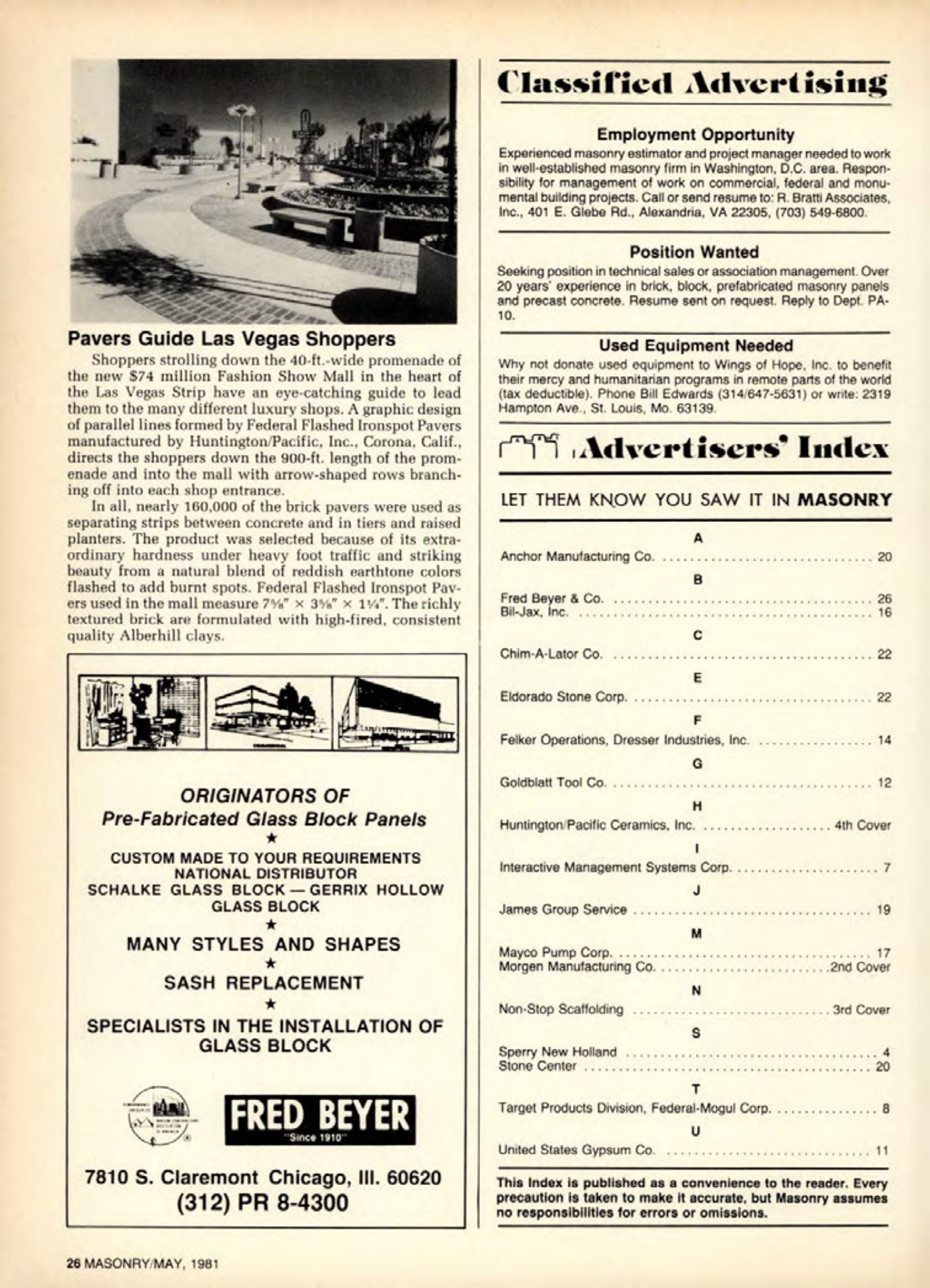 Masonry Magazine May 1981 Page. 26