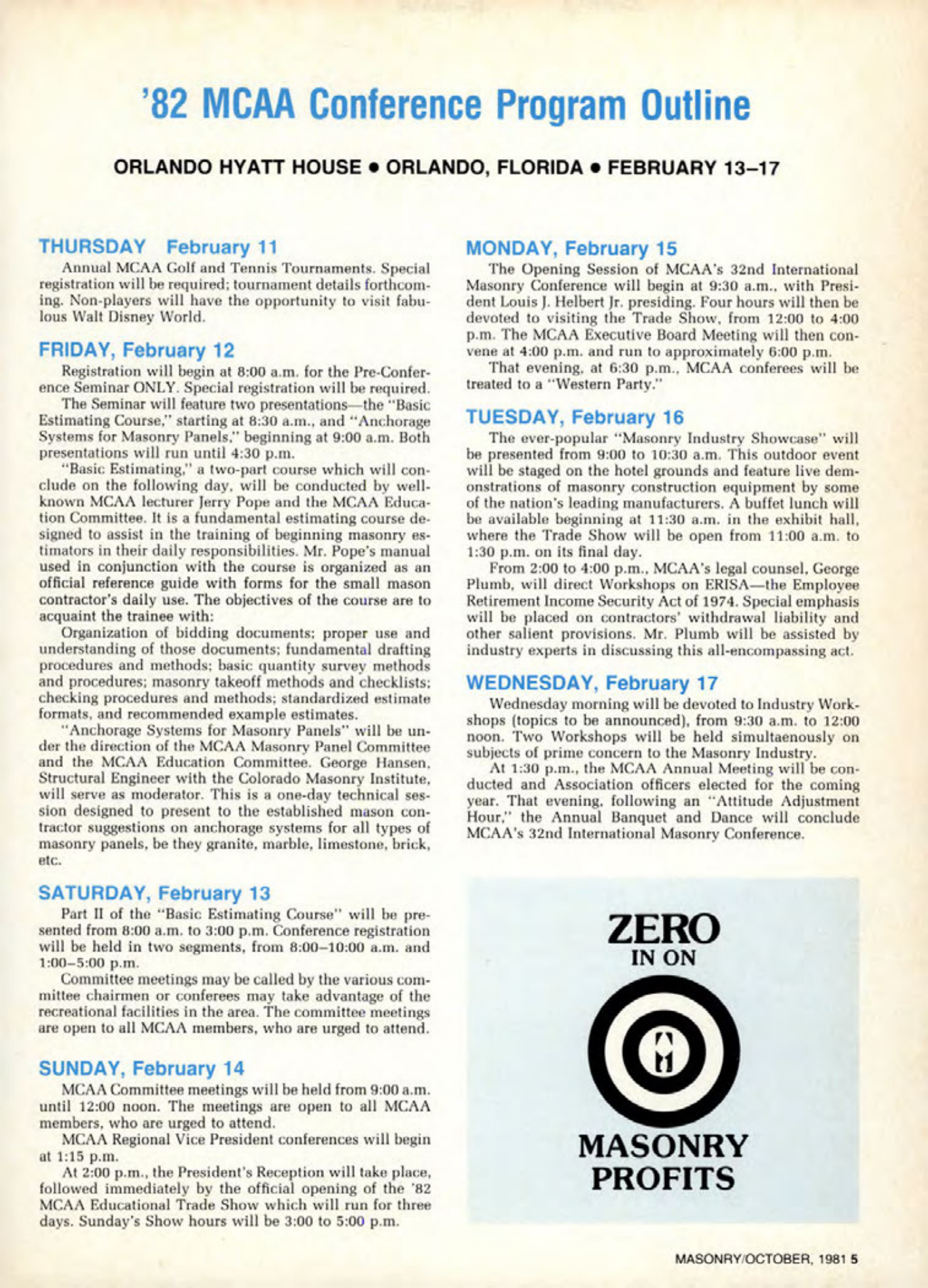 Masonry Magazine October 1981 Page. 5
