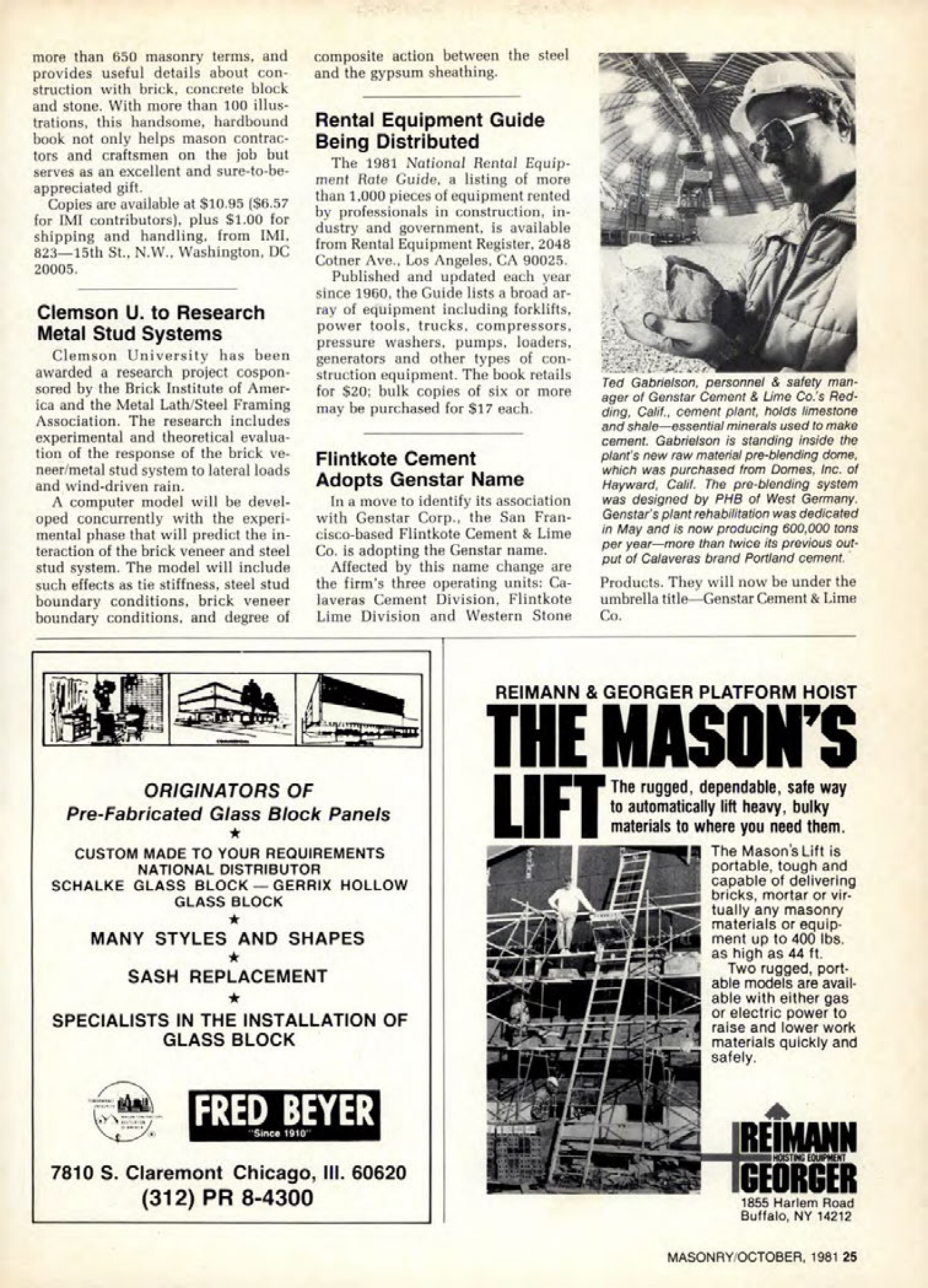 Masonry Magazine October 1981 Page. 21