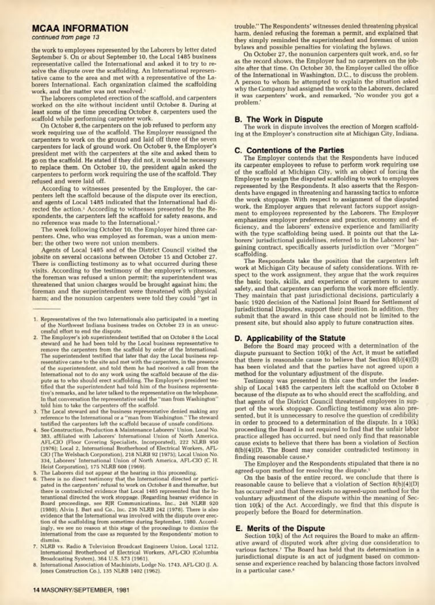 Masonry Magazine September 1981 Page. 14