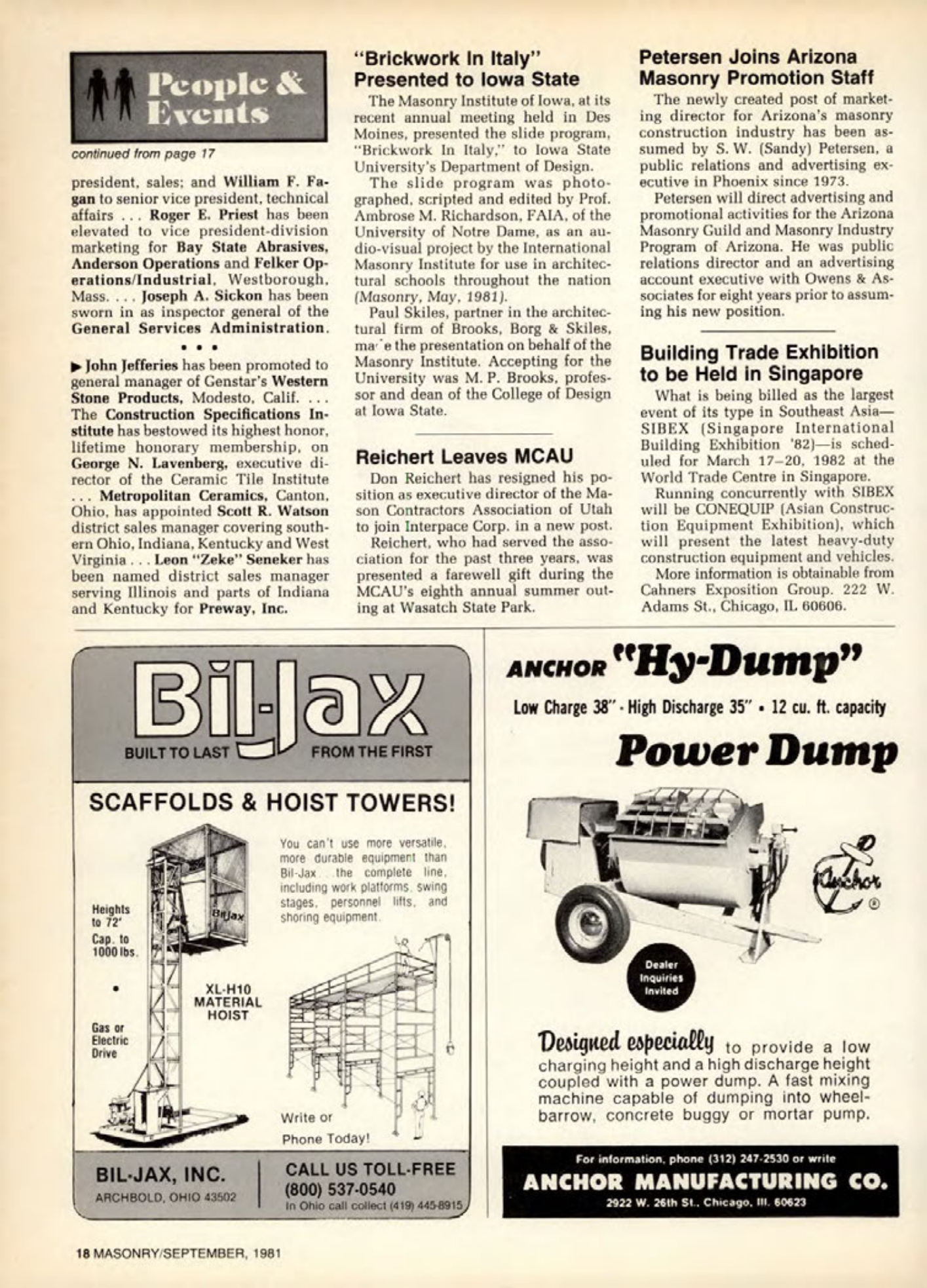 Masonry Magazine September 1981 Page. 18