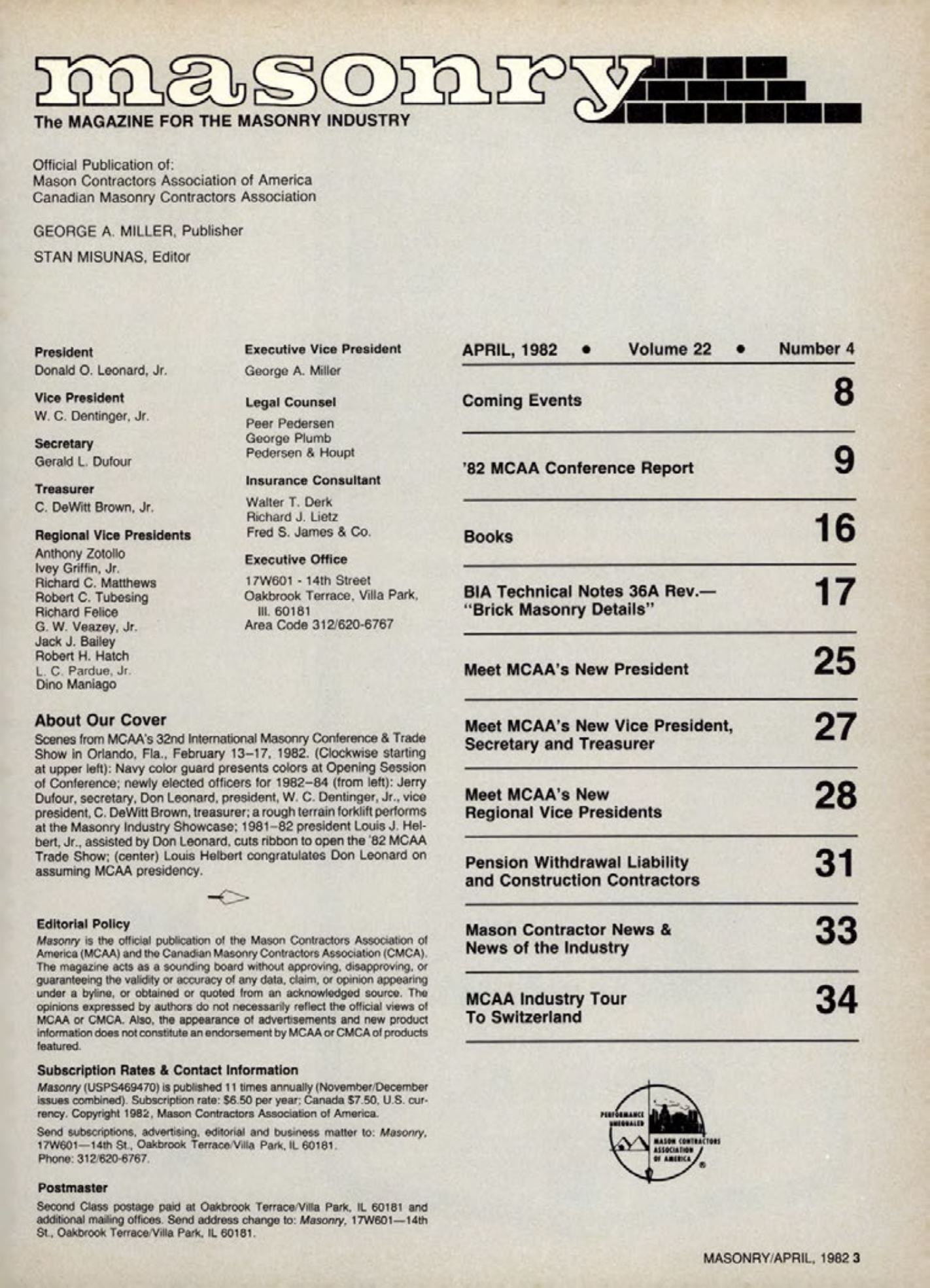 Masonry Magazine April 1982 Page. 3