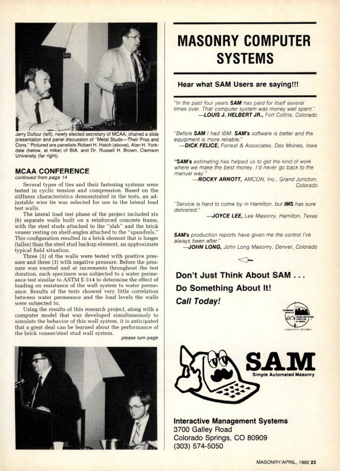 Masonry Magazine April 1982 Page. 23