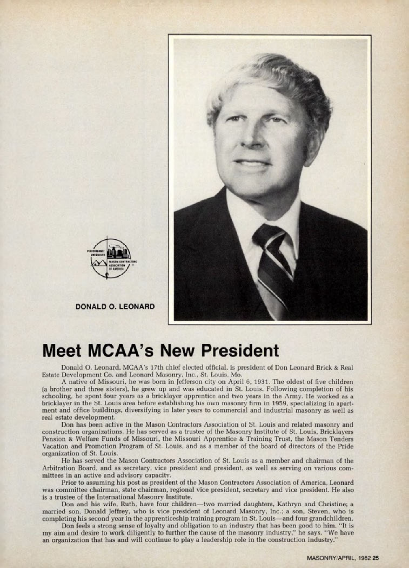 Masonry Magazine April 1982 Page. 25