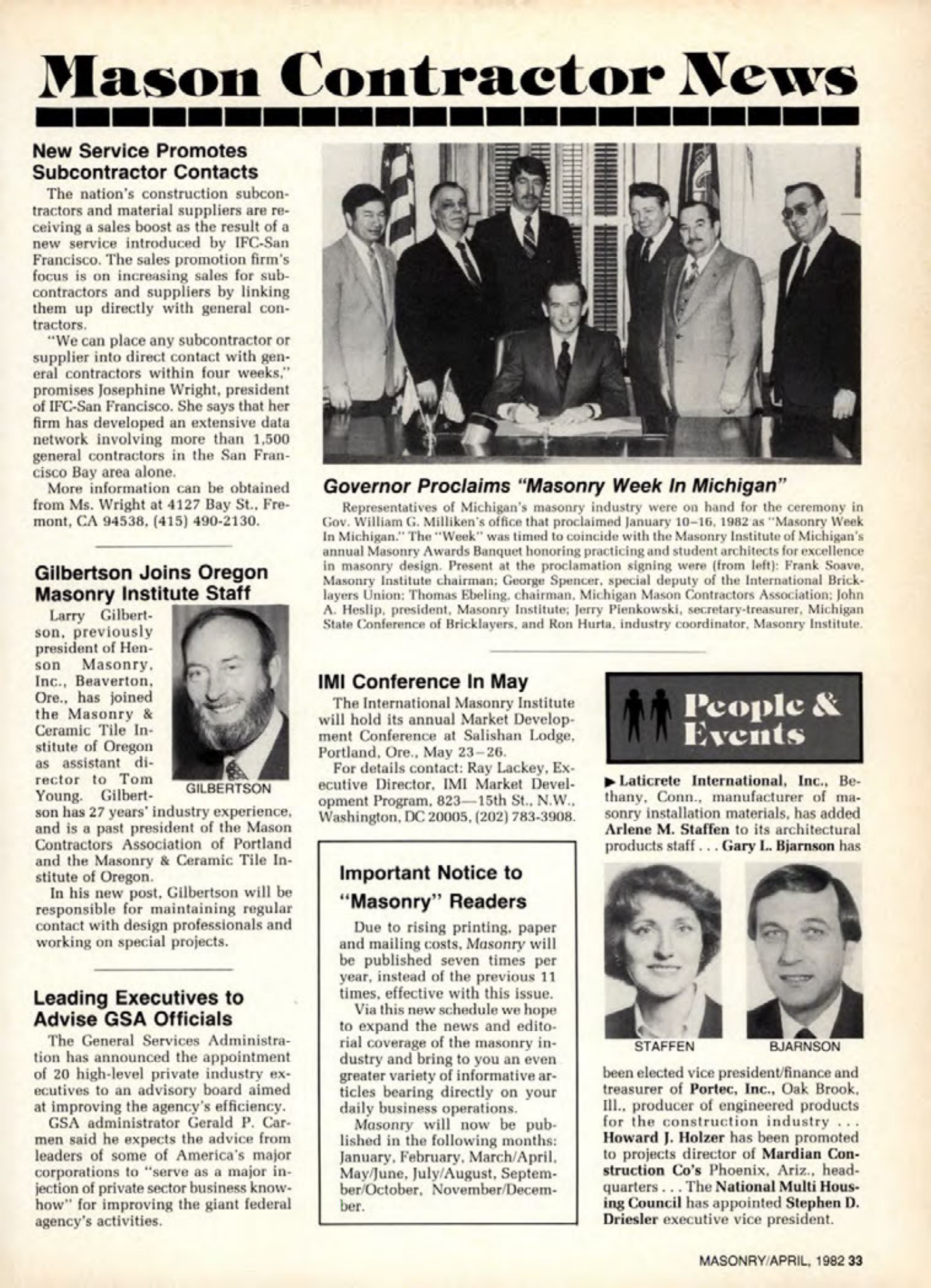 Masonry Magazine April 1982 Page. 33