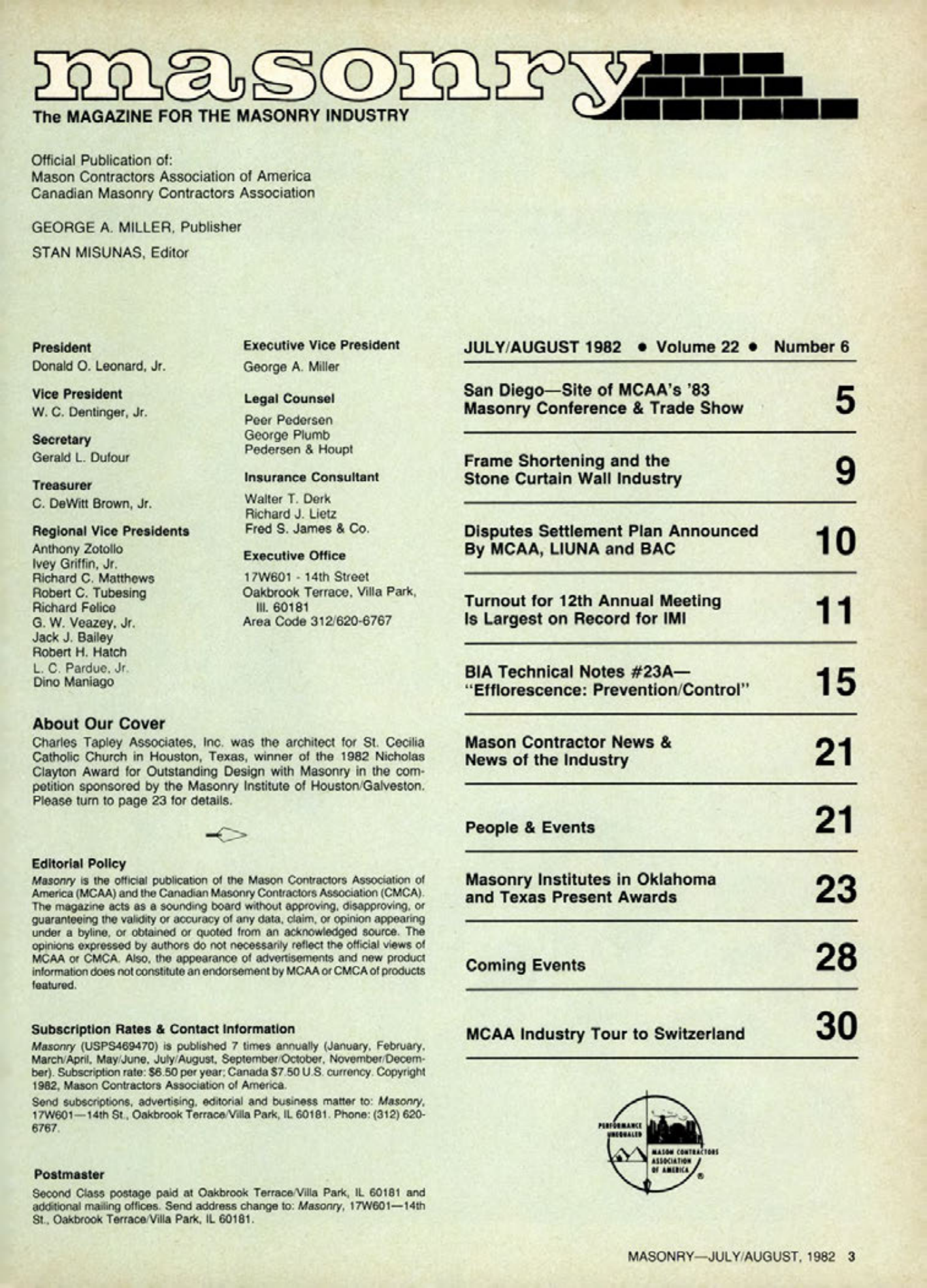 Masonry Magazine August 1982 Page. 3