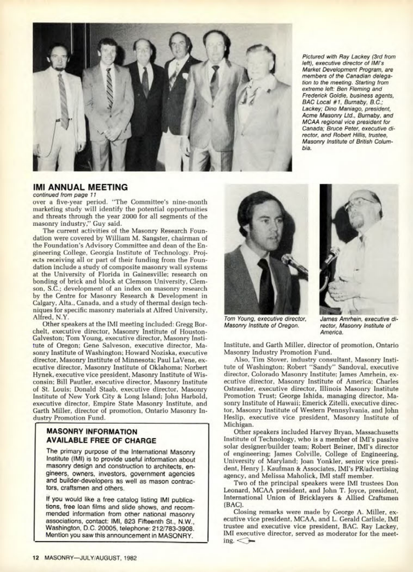 Masonry Magazine August 1982 Page. 12