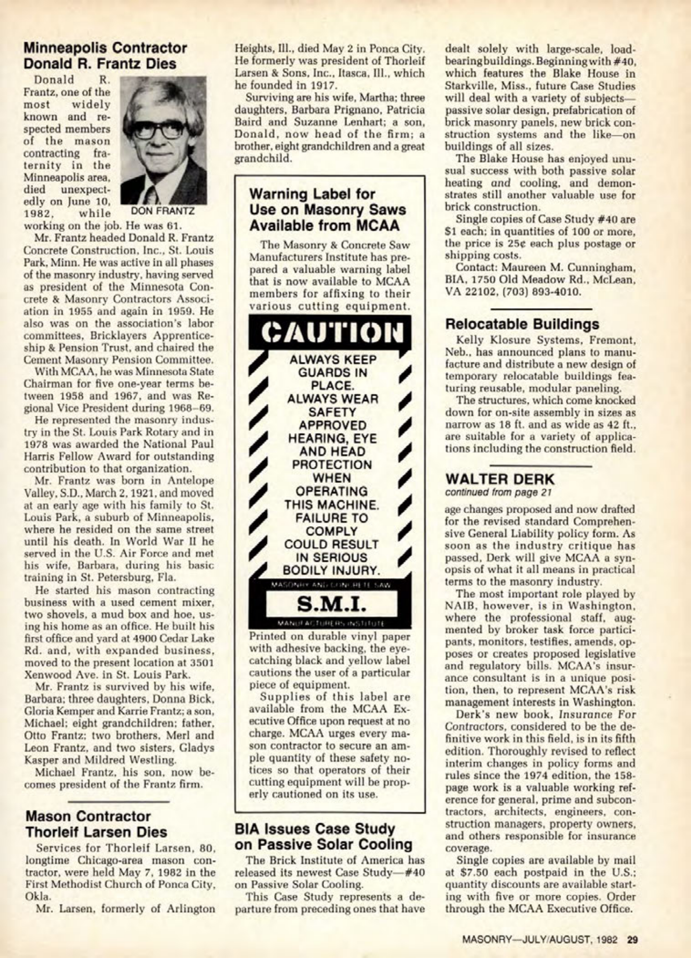 Masonry Magazine August 1982 Page. 27
