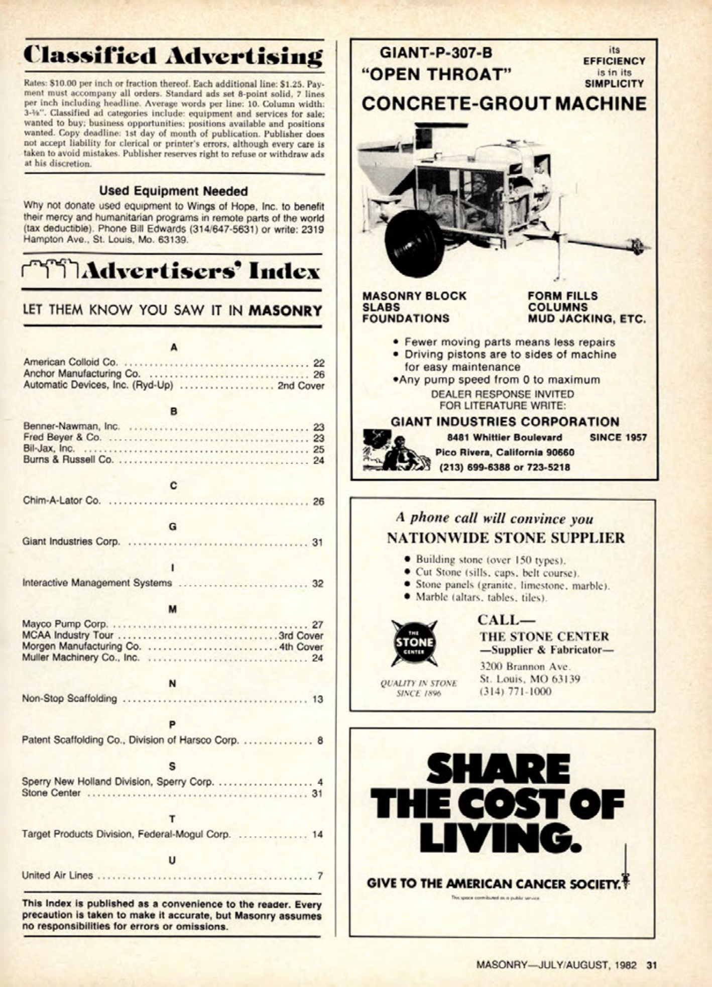 Masonry Magazine August 1982 Page. 29