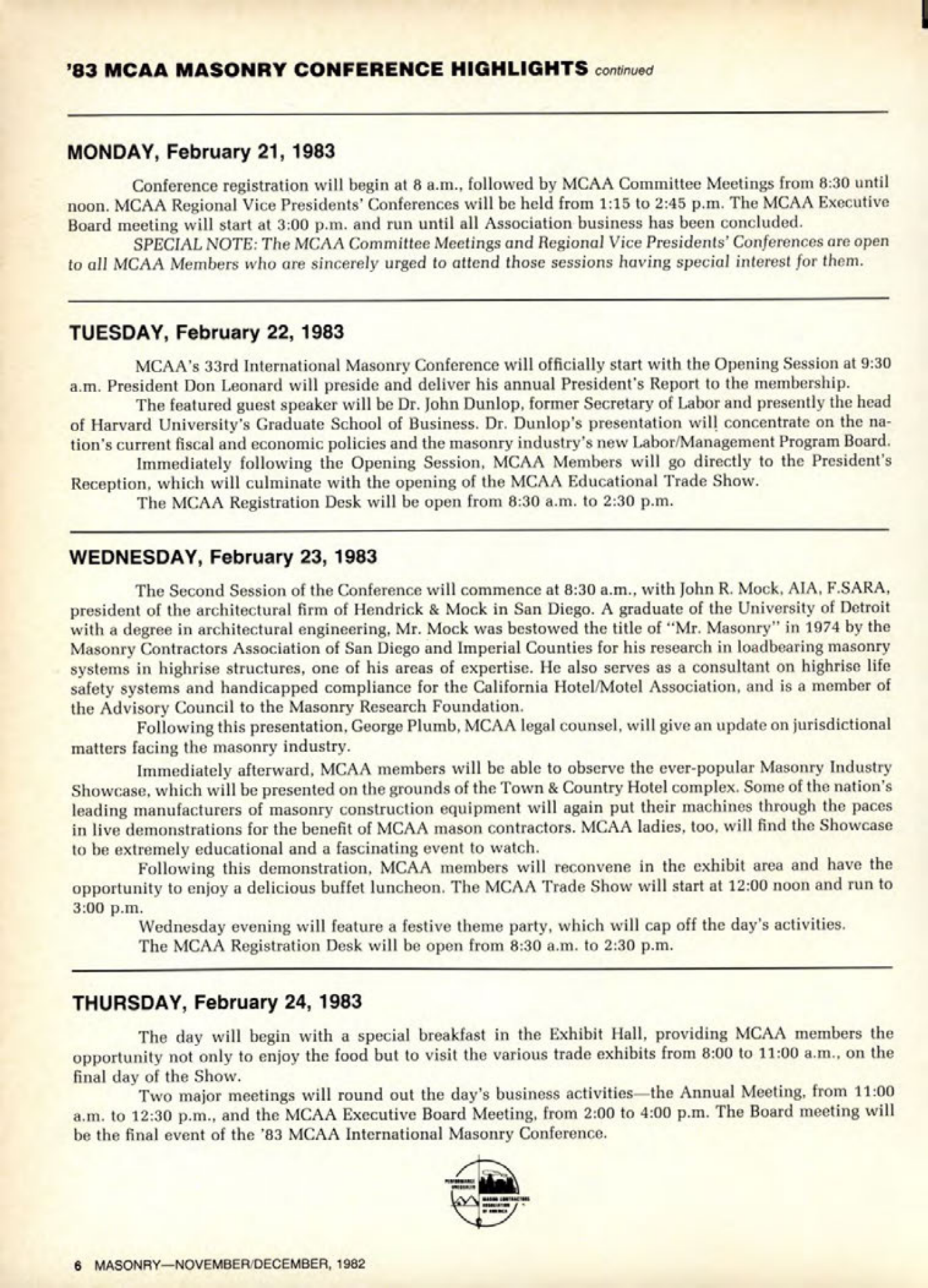 Masonry Magazine December 1982 Page. 6