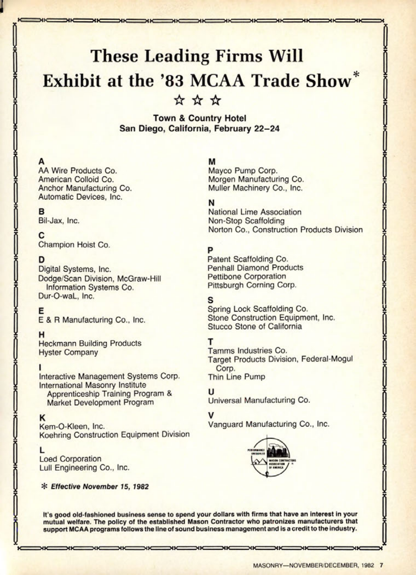 Masonry Magazine December 1982 Page. 7