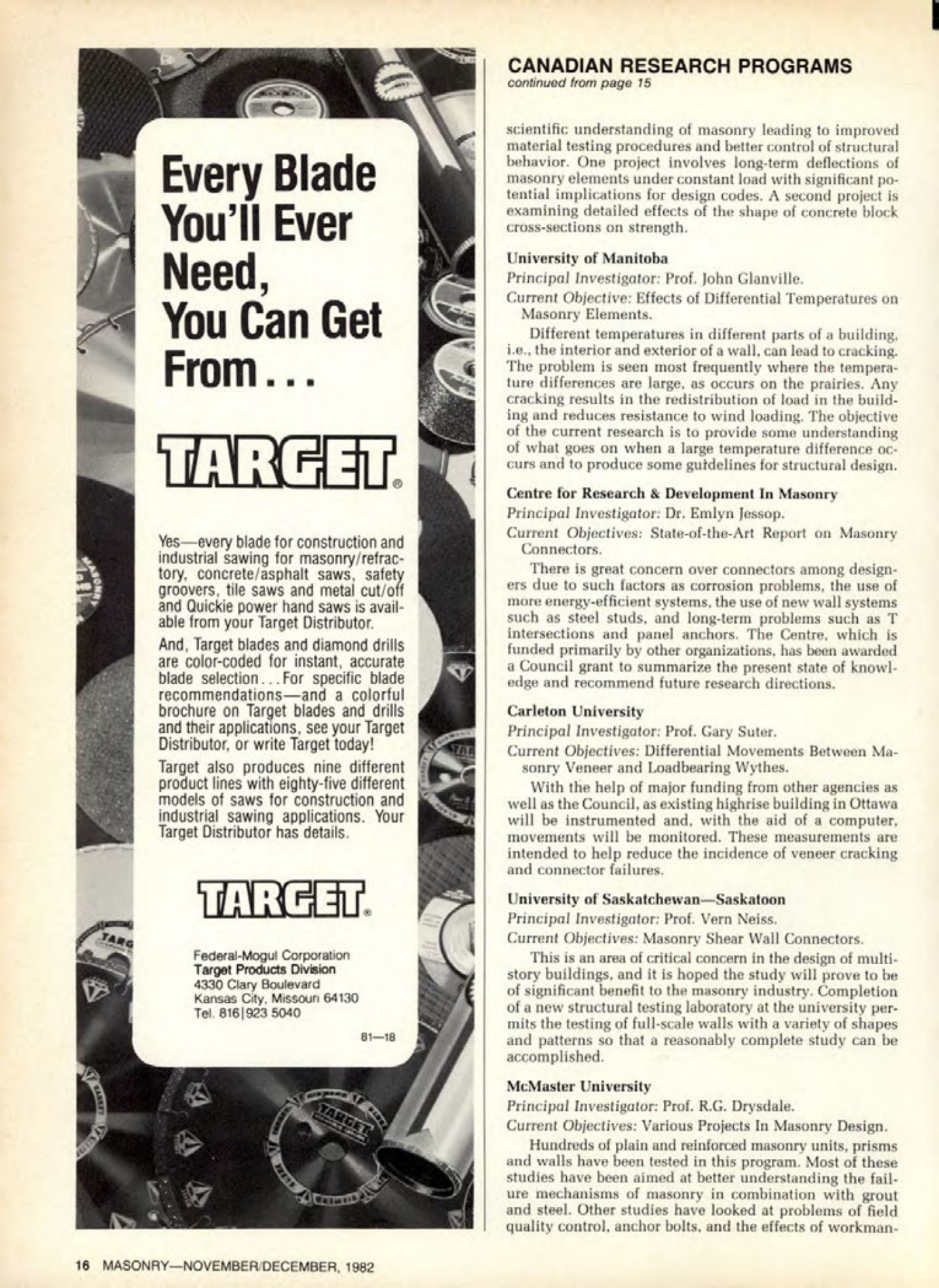 Masonry Magazine December 1982 Page. 16