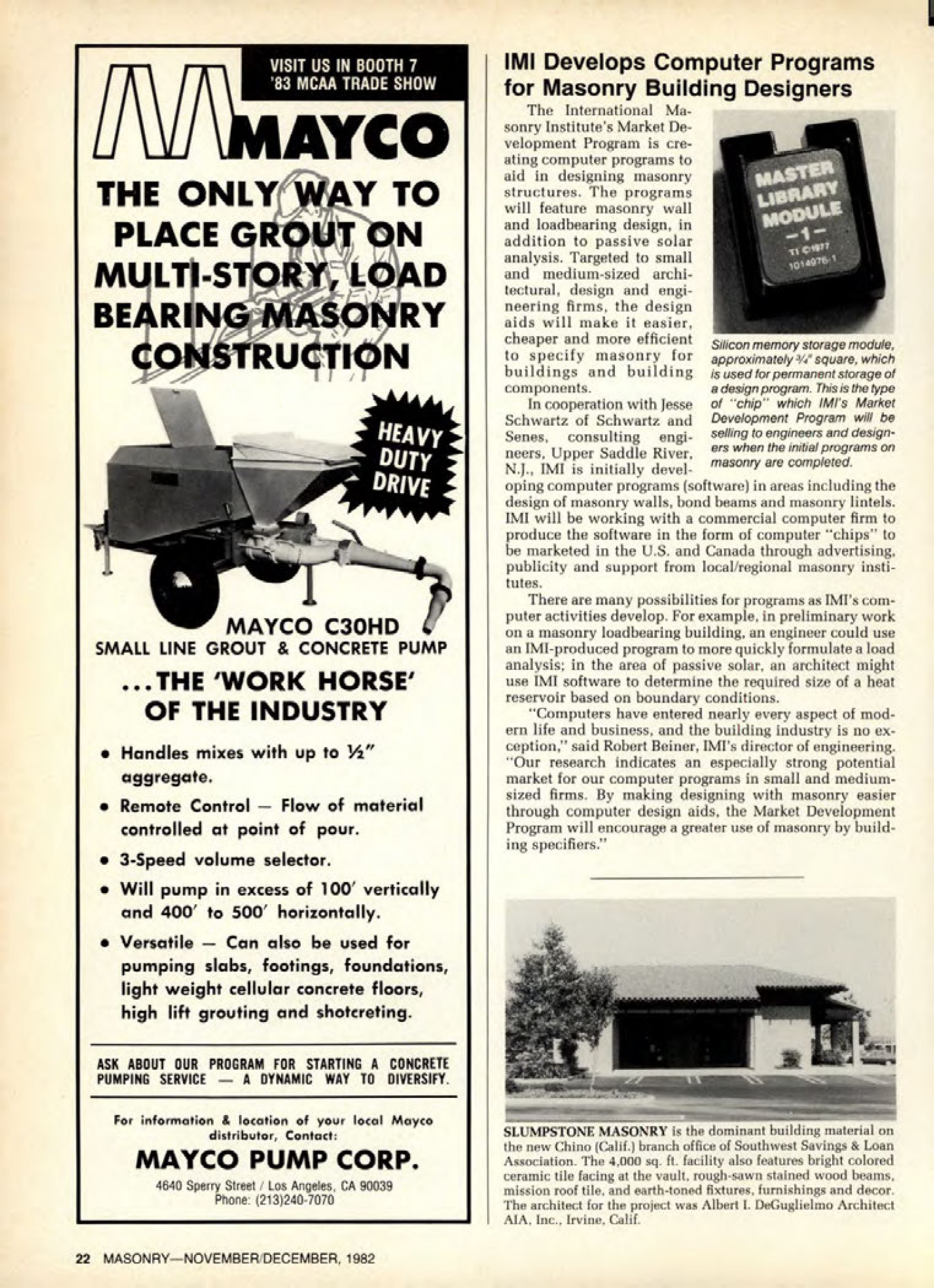 Masonry Magazine December 1982 Page. 22