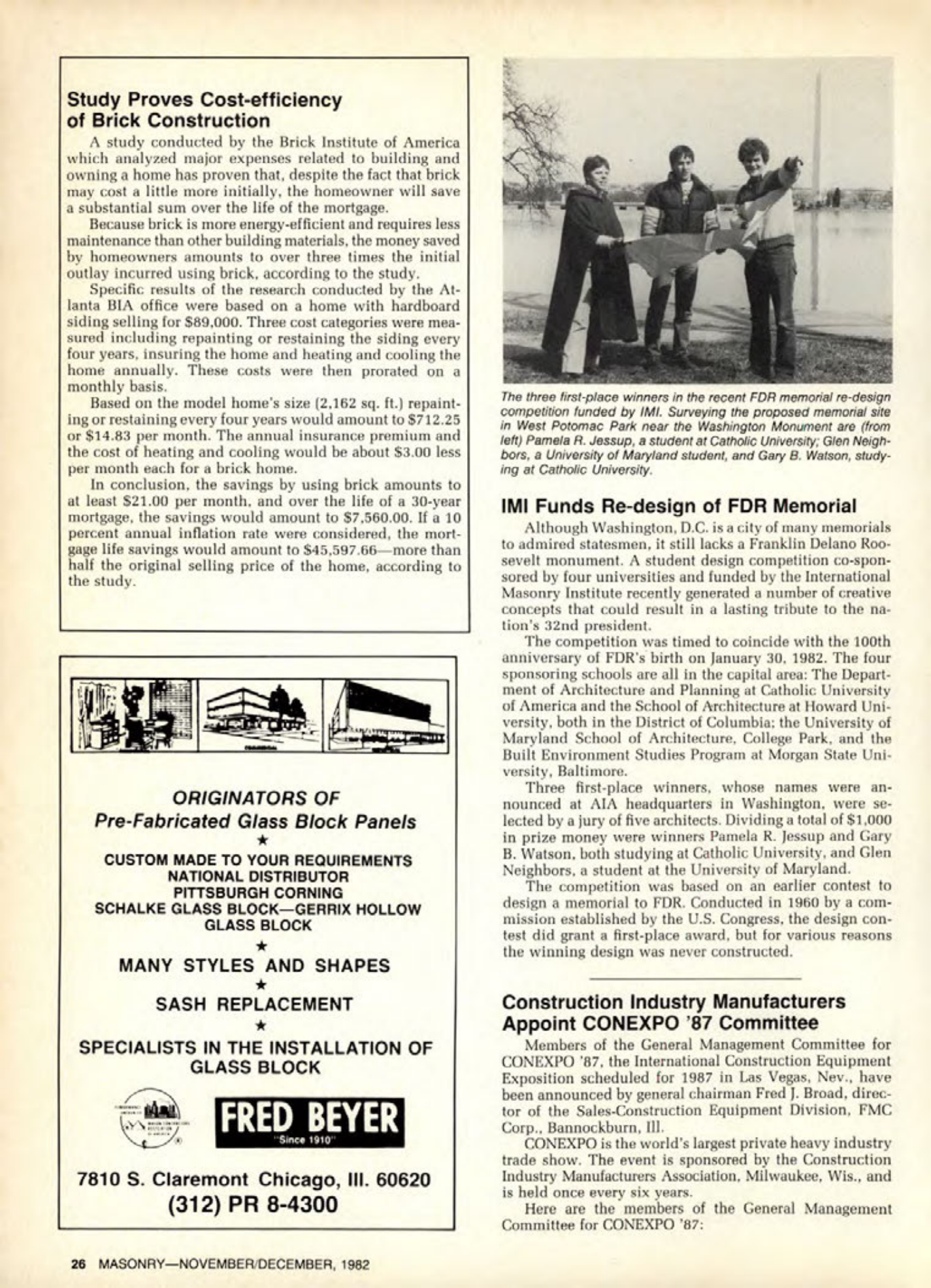 Masonry Magazine December 1982 Page. 26