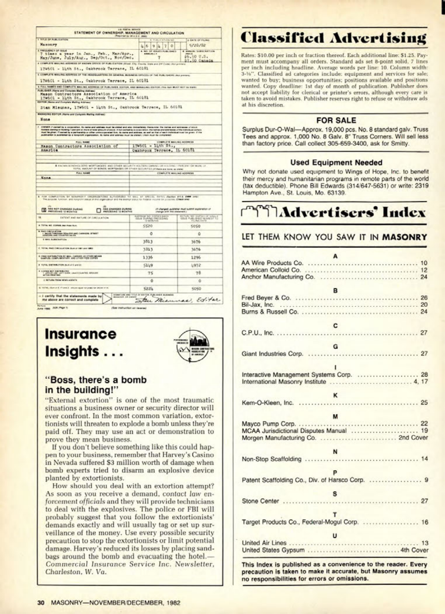 Masonry Magazine December 1982 Page. 30