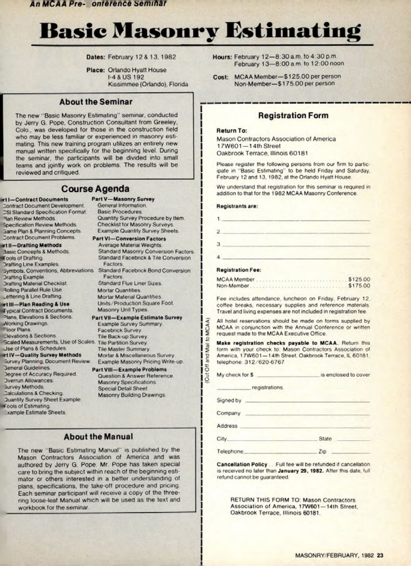 Masonry Magazine February 1982 Page. 23