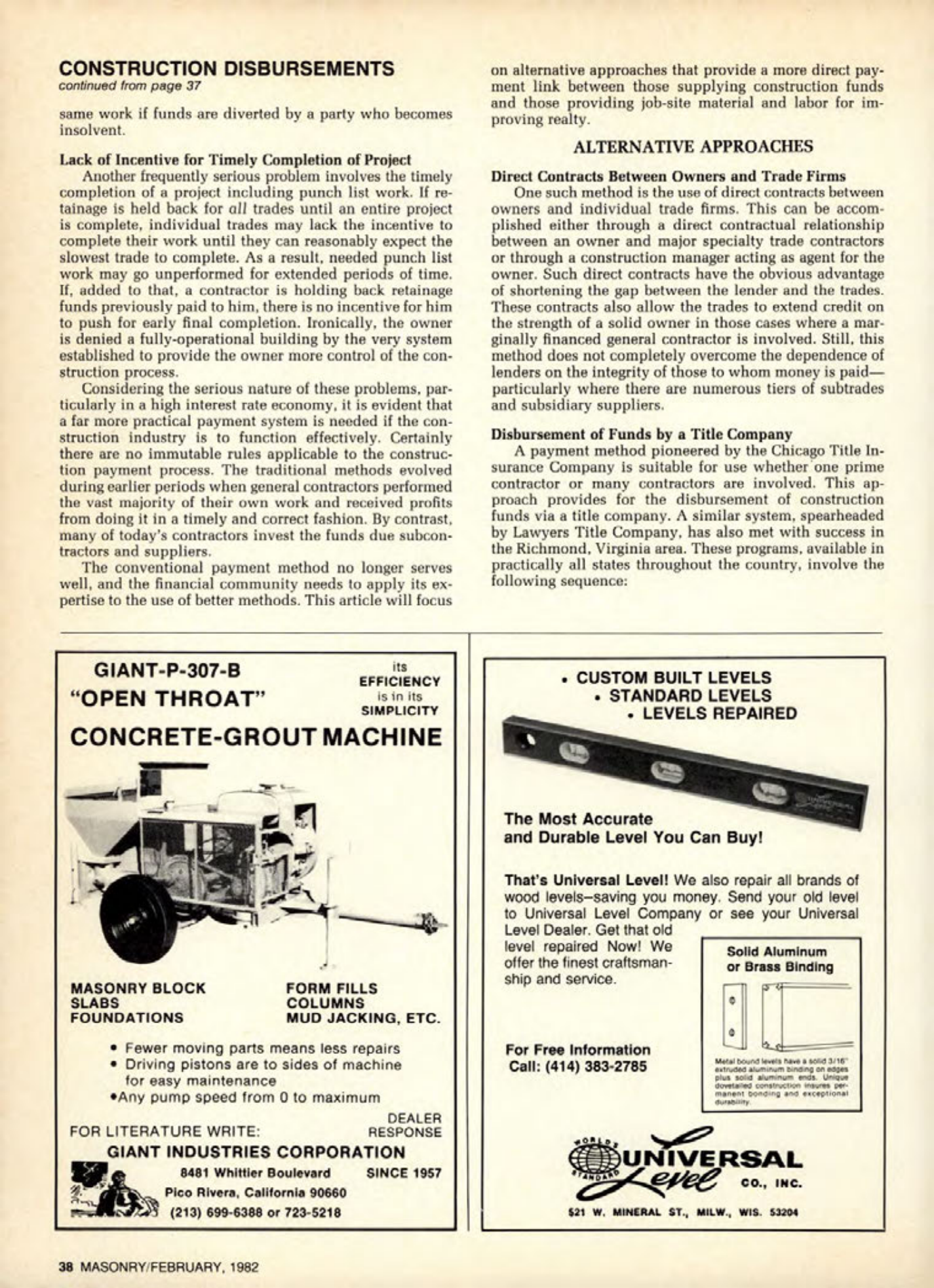 Masonry Magazine February 1982 Page. 38
