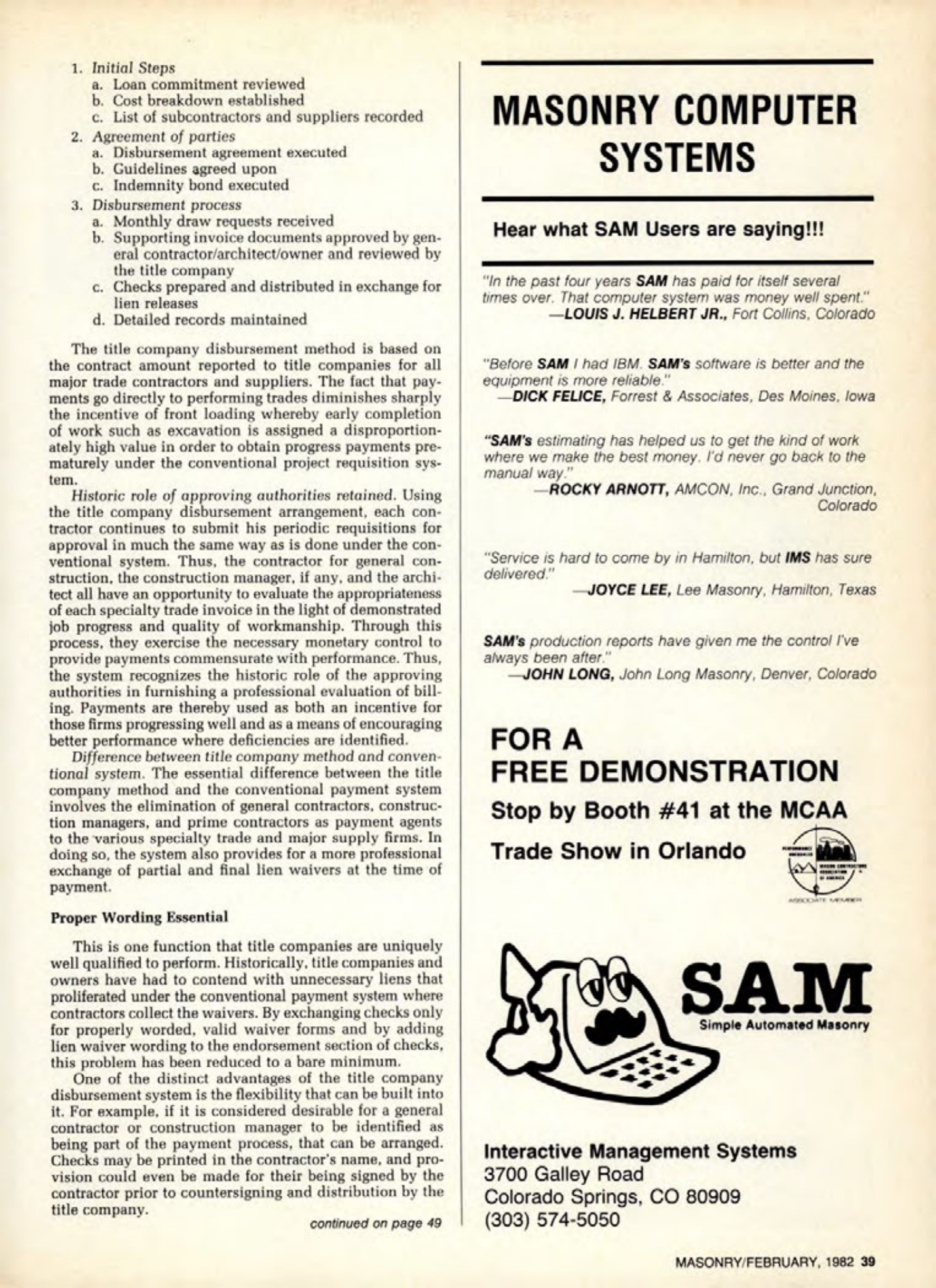 Masonry Magazine February 1982 Page. 39