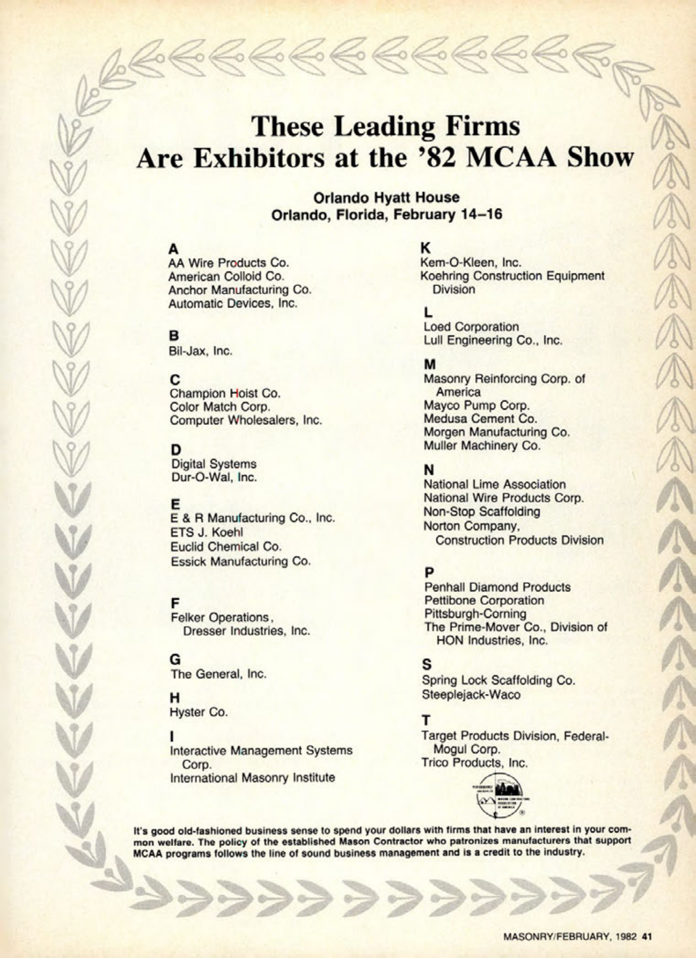 Masonry Magazine February 1982 Page. 41
