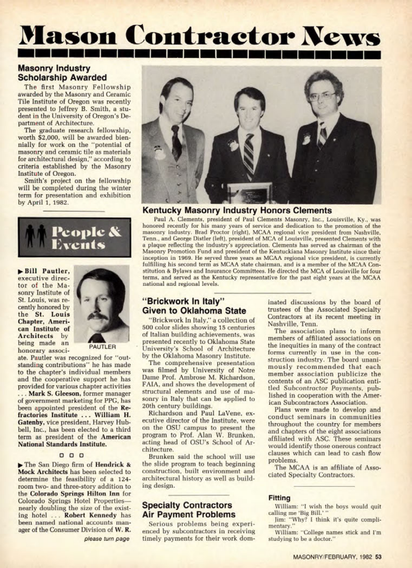 Masonry Magazine February 1982 Page. 53