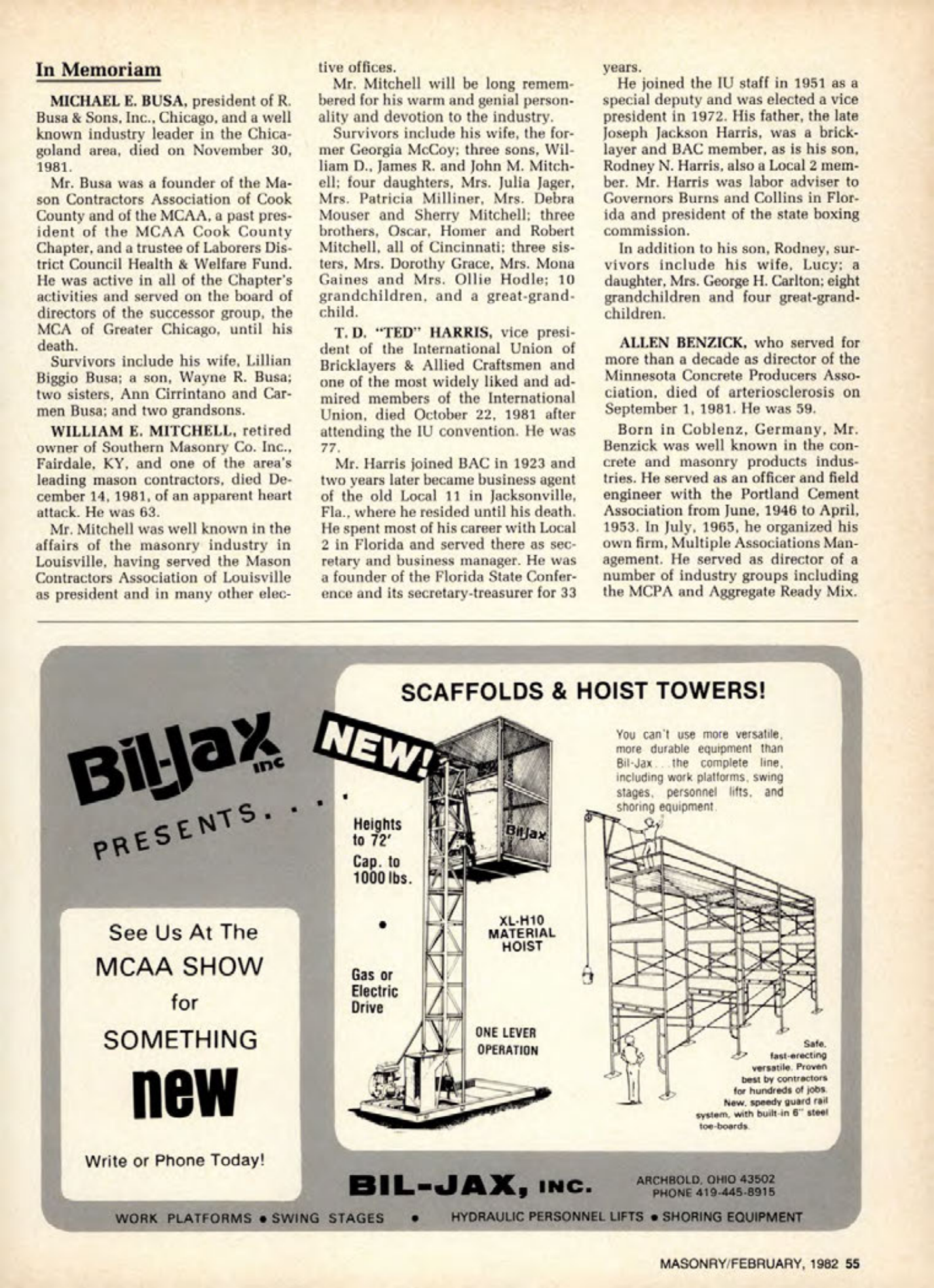 Masonry Magazine February 1982 Page. 55
