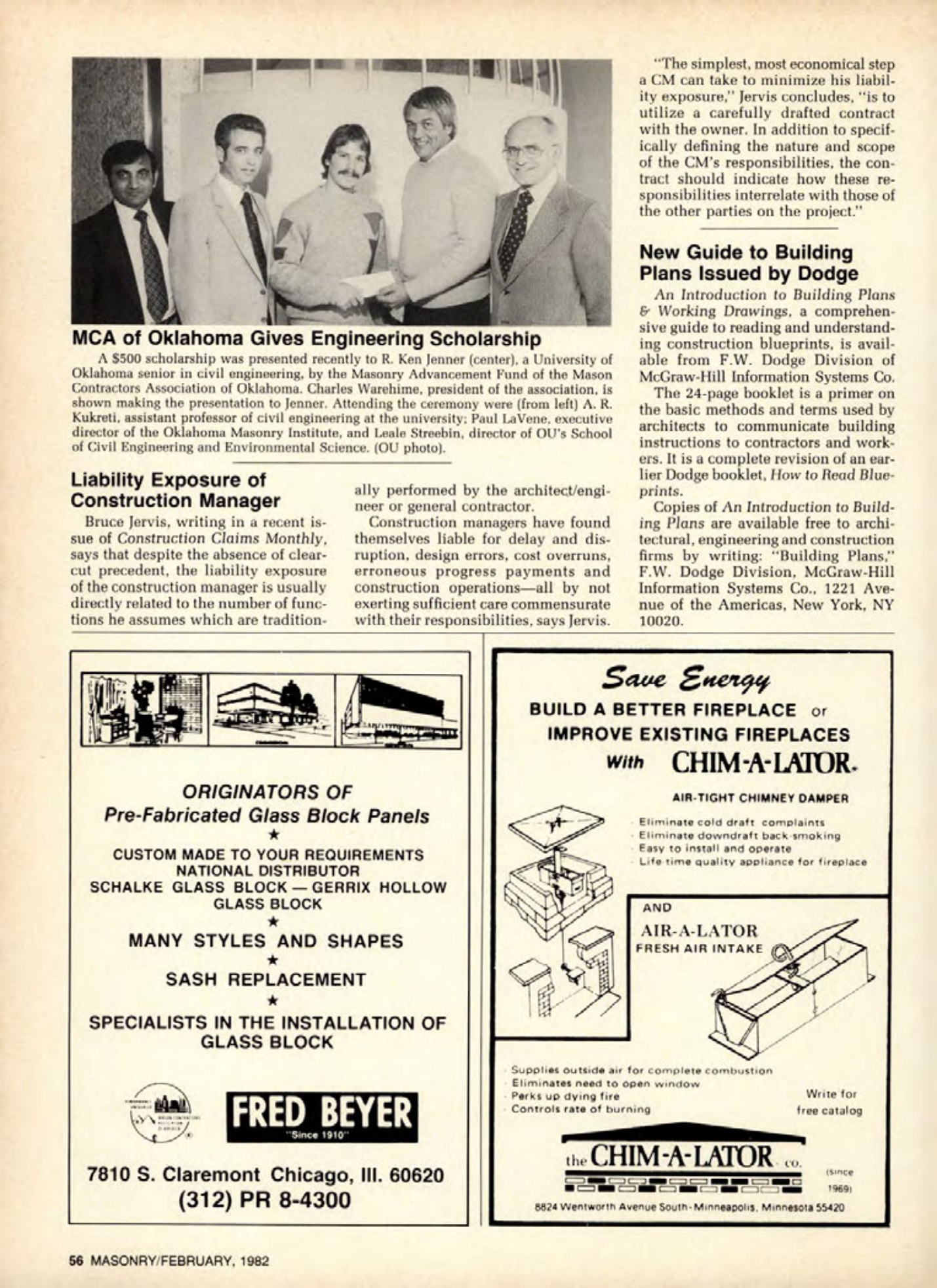 Masonry Magazine February 1982 Page. 56