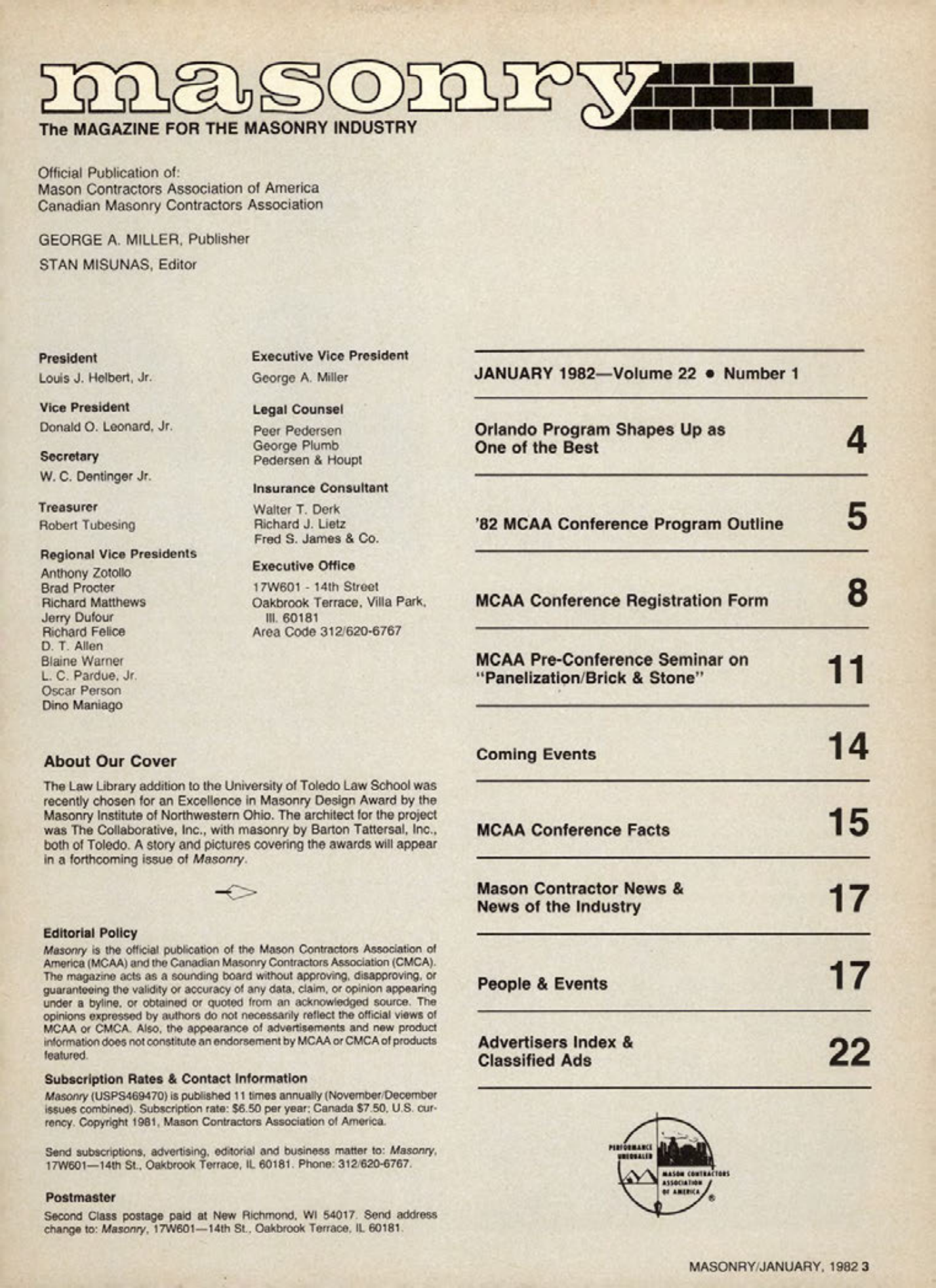 Masonry Magazine January 1982 Page. 3