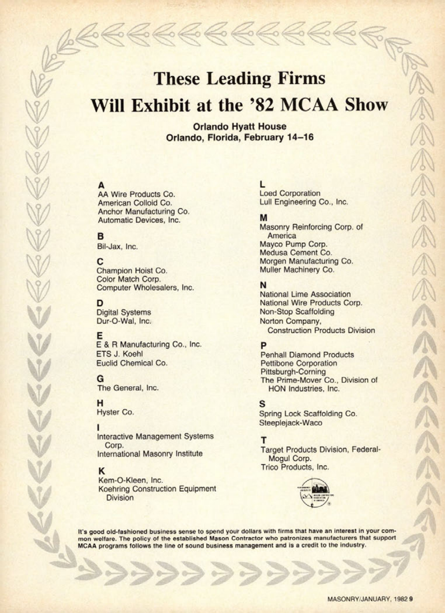 Masonry Magazine January 1982 Page. 9