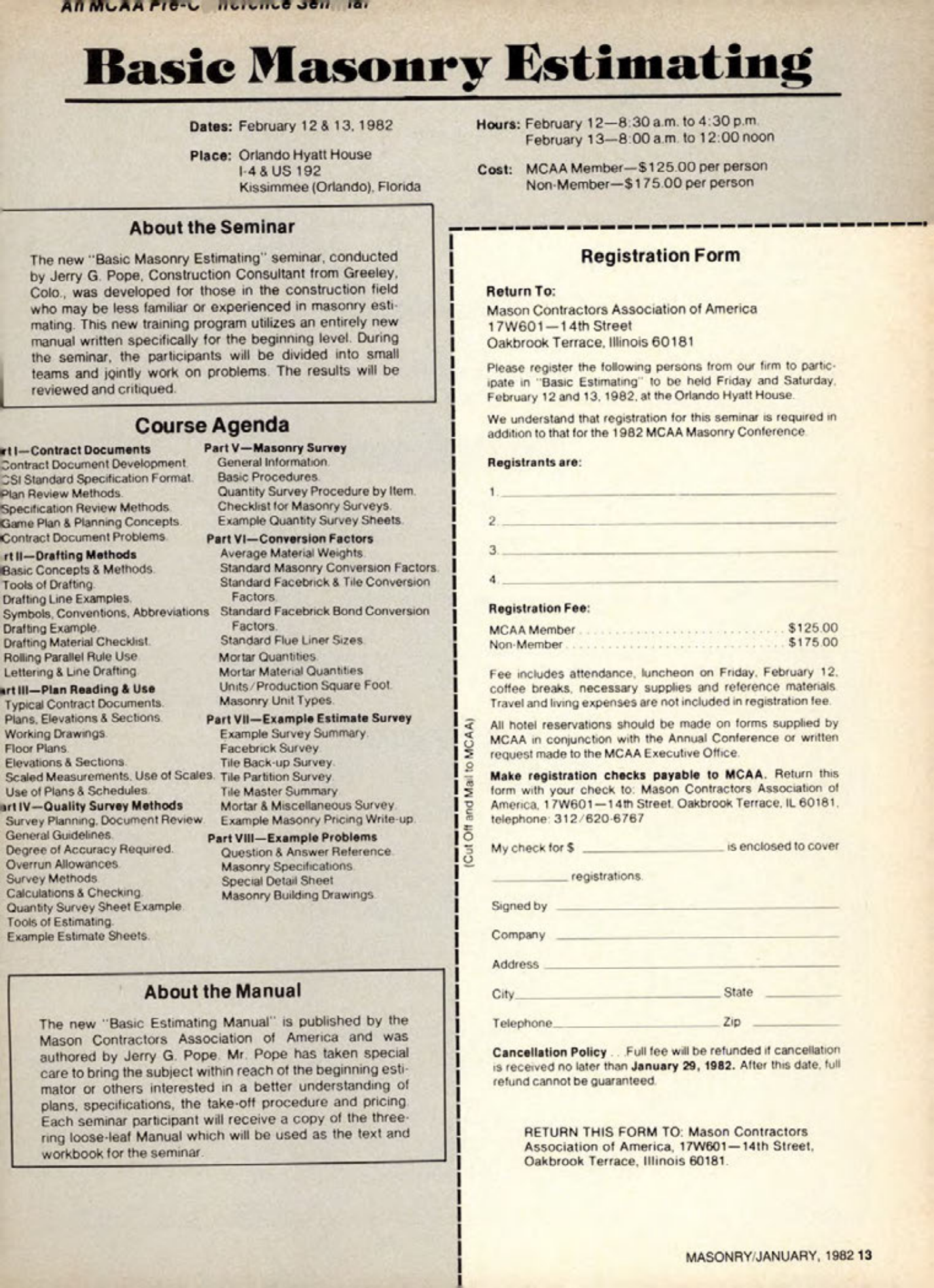 Masonry Magazine January 1982 Page. 13