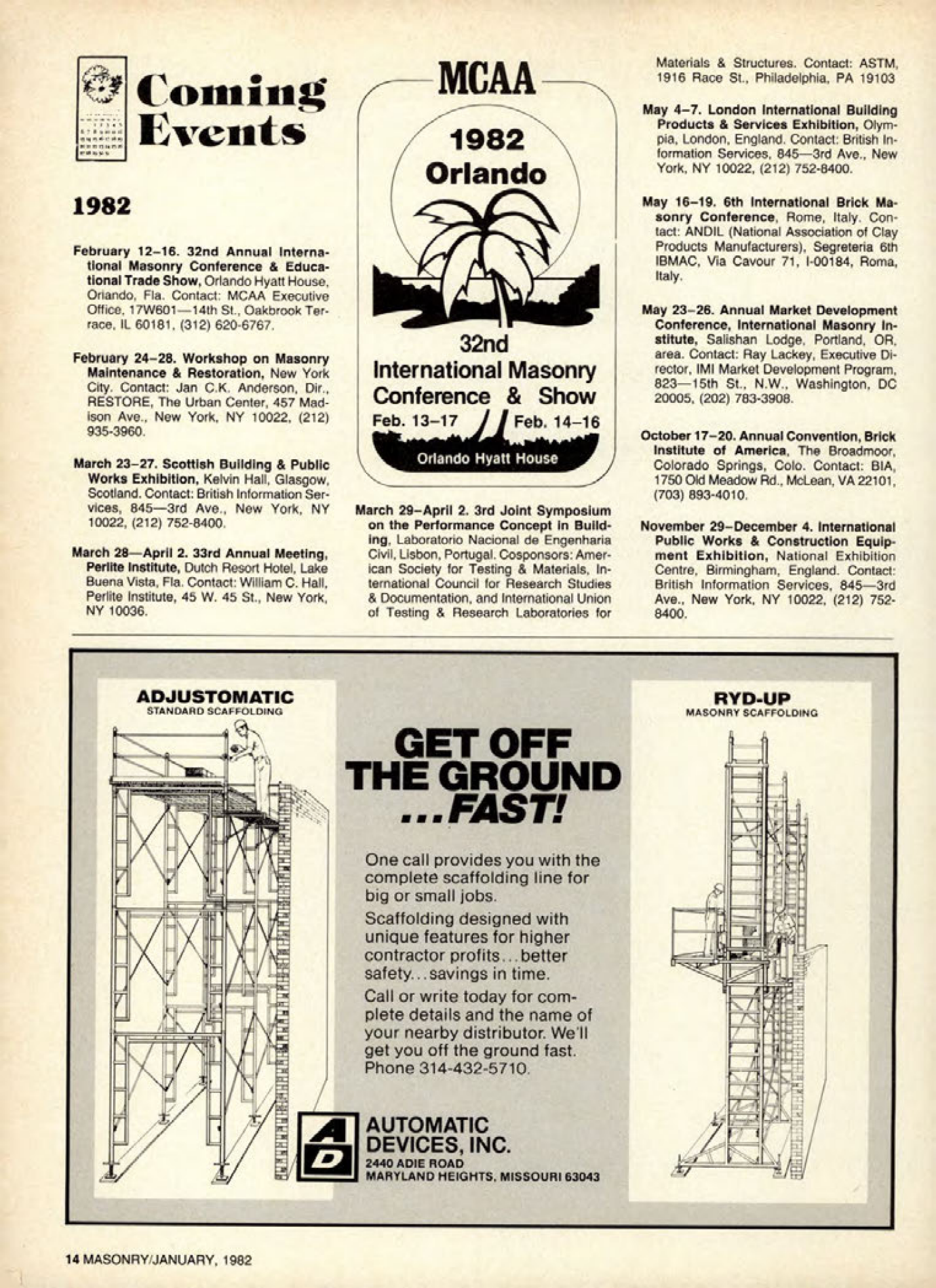 Masonry Magazine January 1982 Page. 14