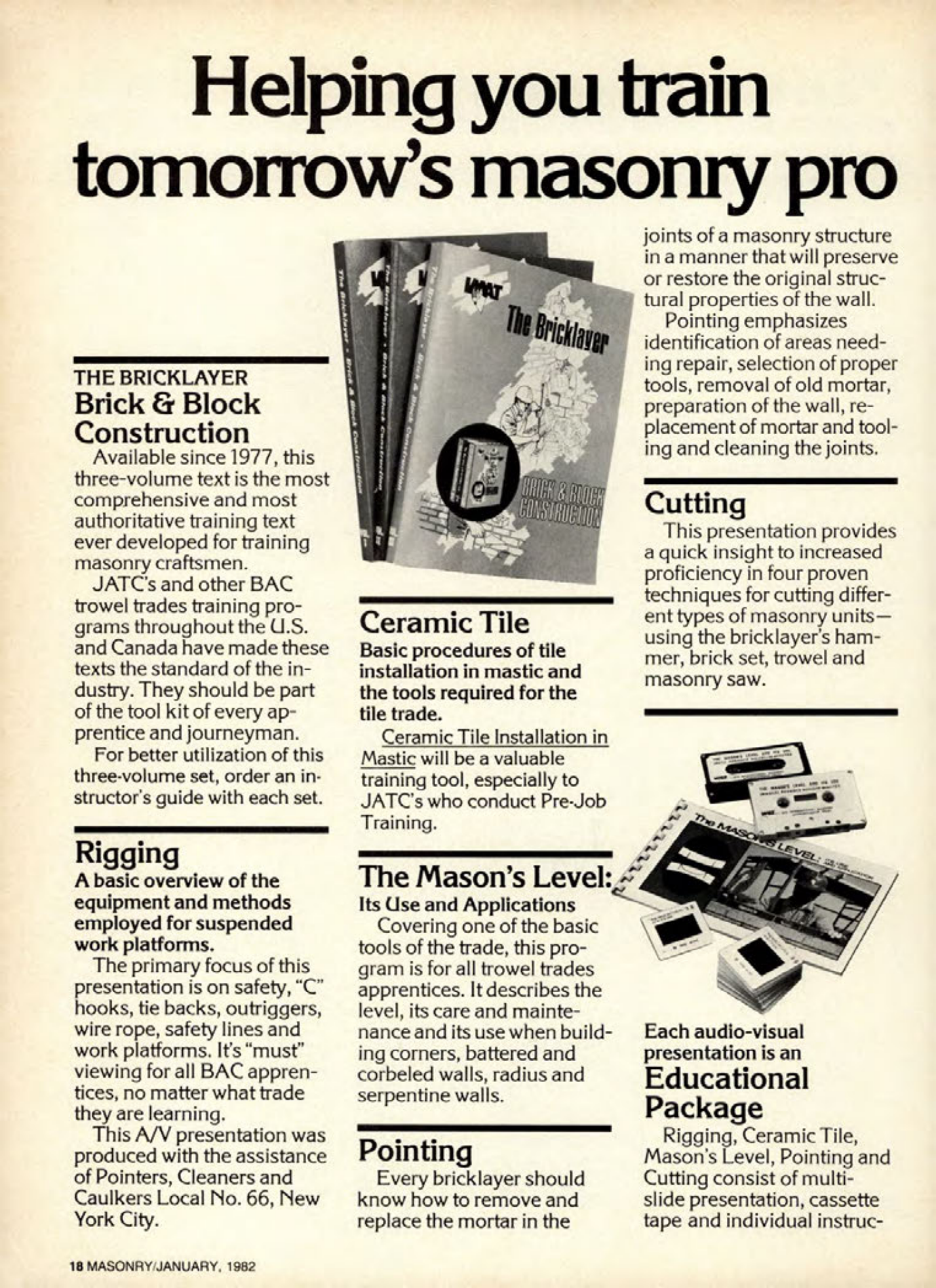 Masonry Magazine January 1982 Page. 18