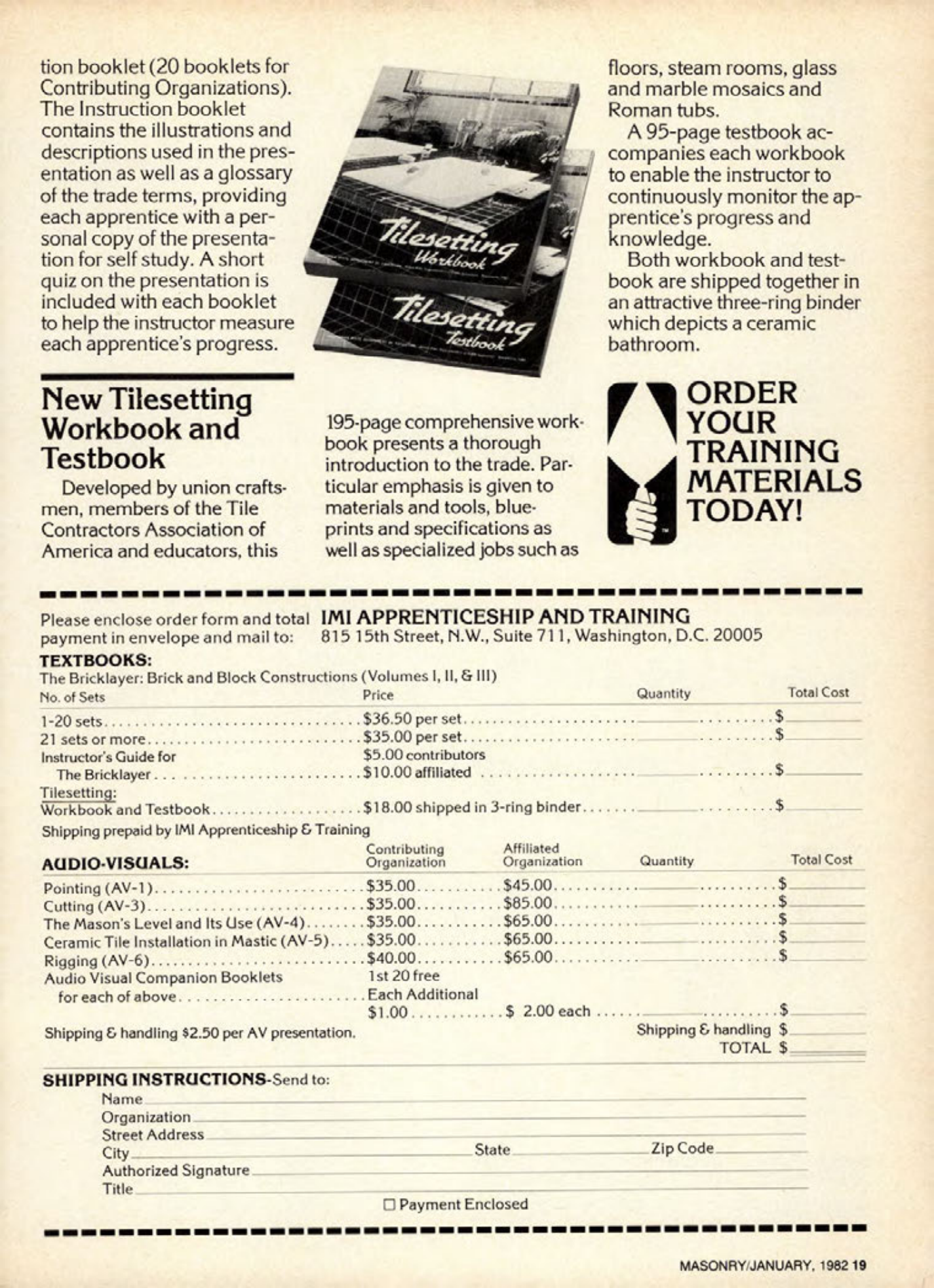 Masonry Magazine January 1982 Page. 19