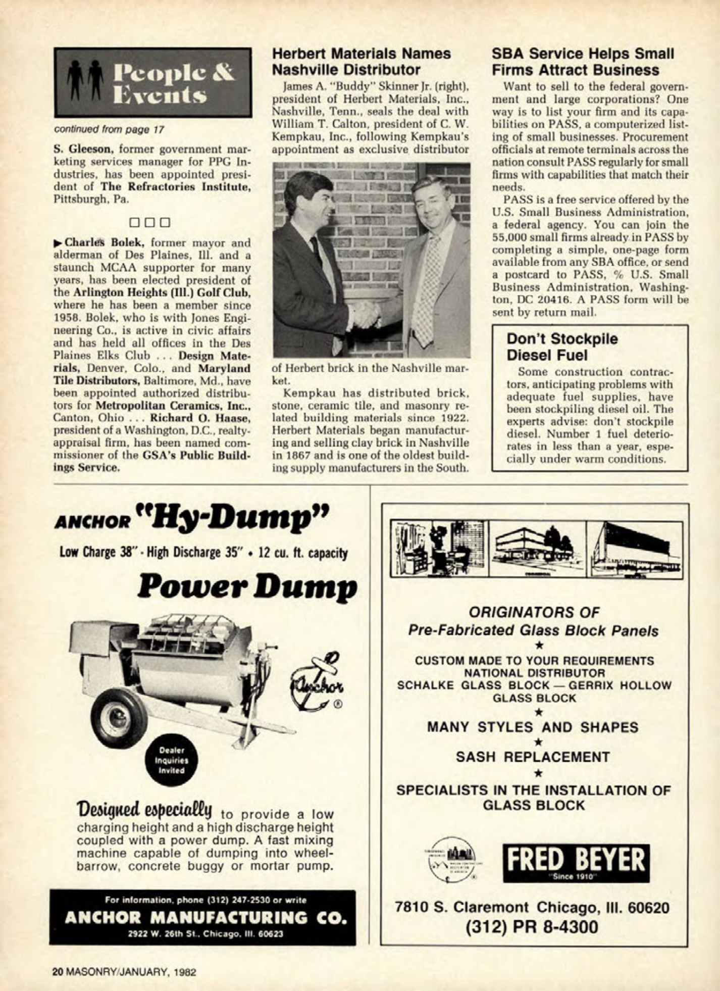 Masonry Magazine January 1982 Page. 20