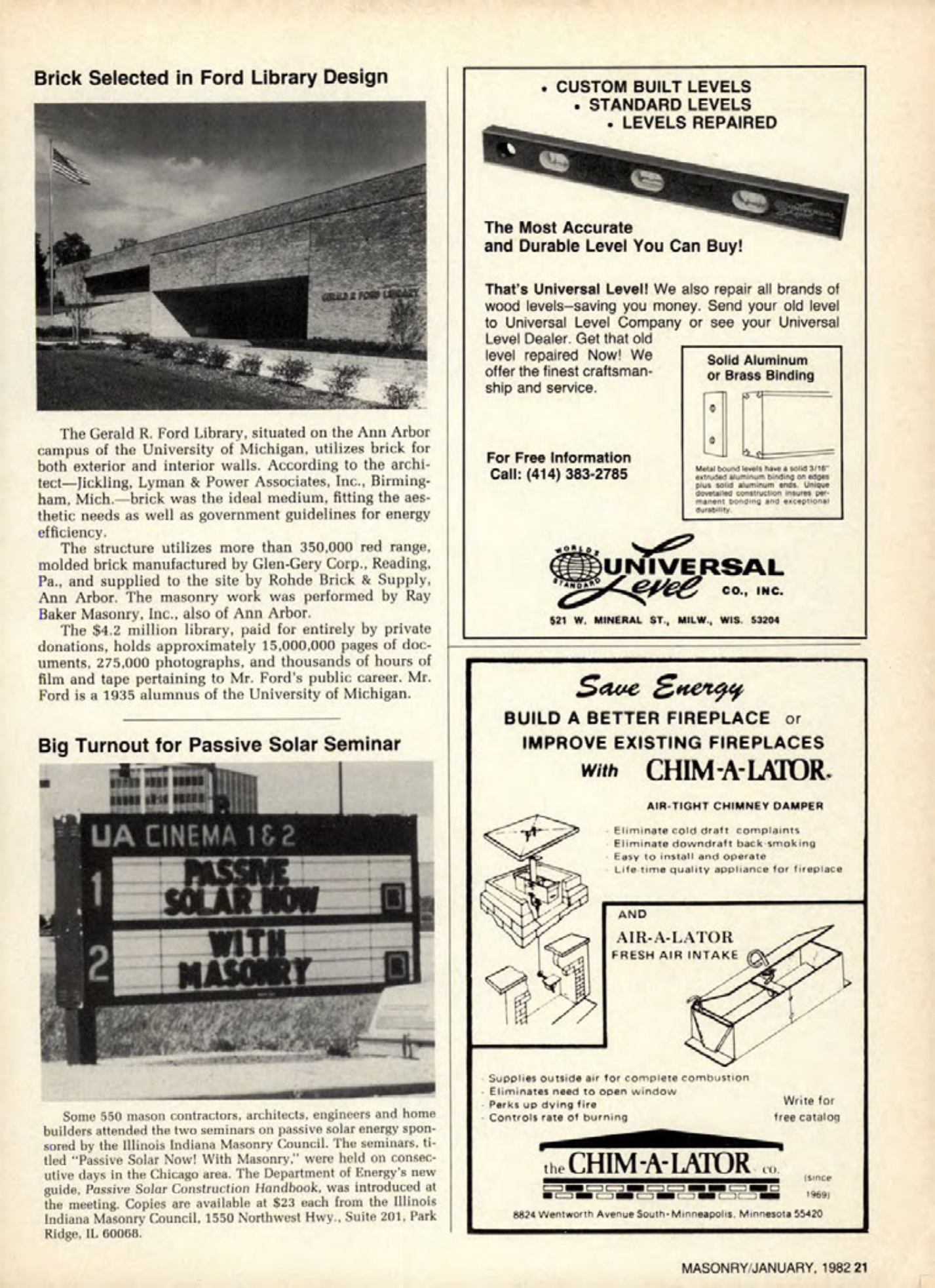 Masonry Magazine January 1982 Page. 21