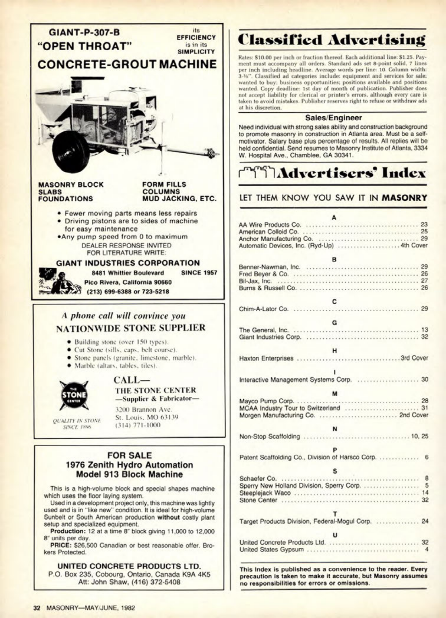 Masonry Magazine June 1982 Page. 30