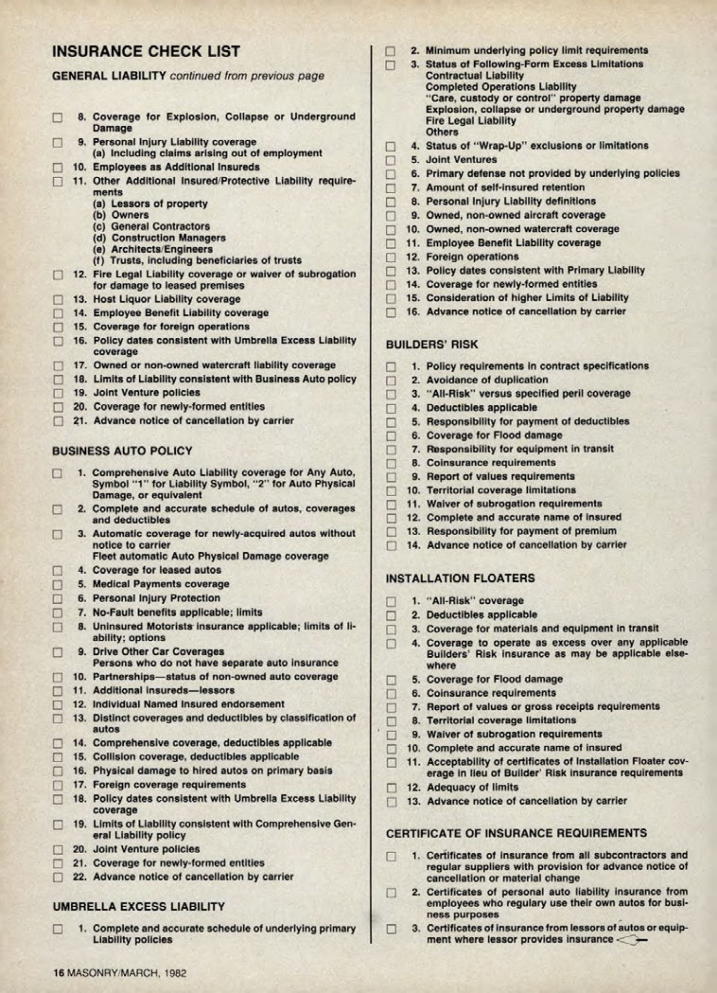 Masonry Magazine March 1982 Page. 16