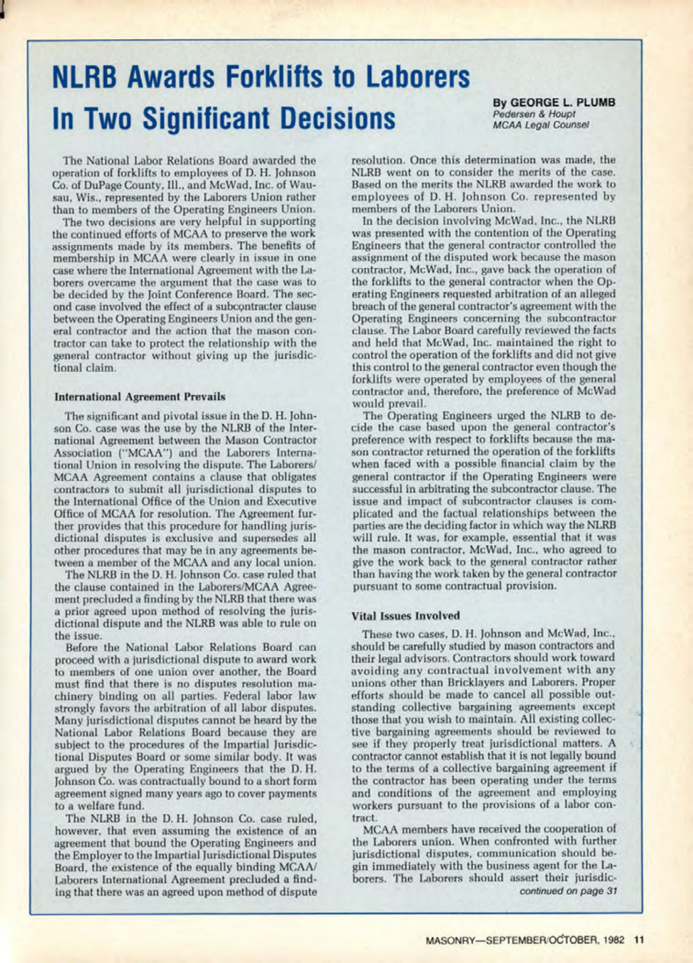 Masonry Magazine October 1982 Page. 11