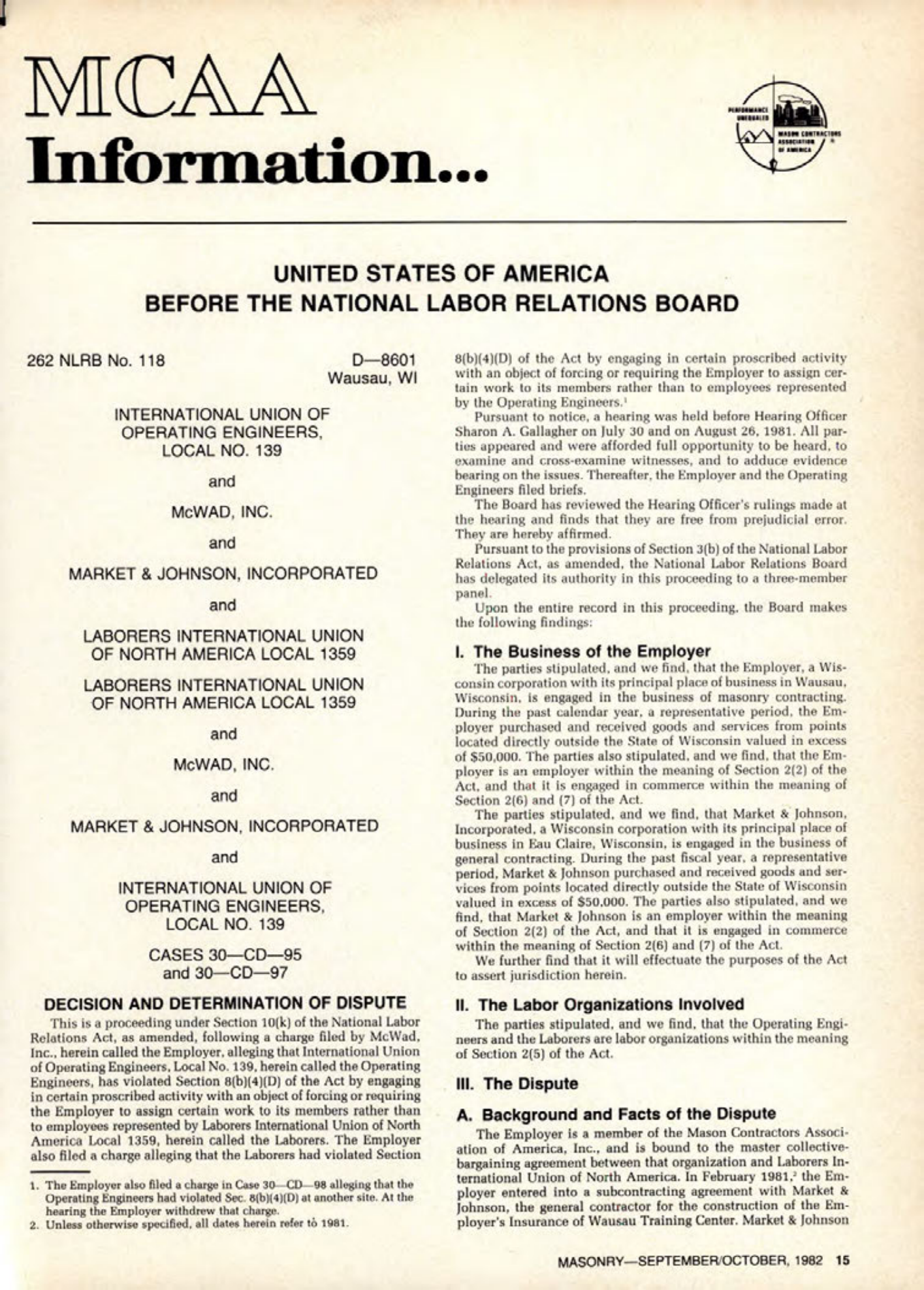 Masonry Magazine October 1982 Page. 15