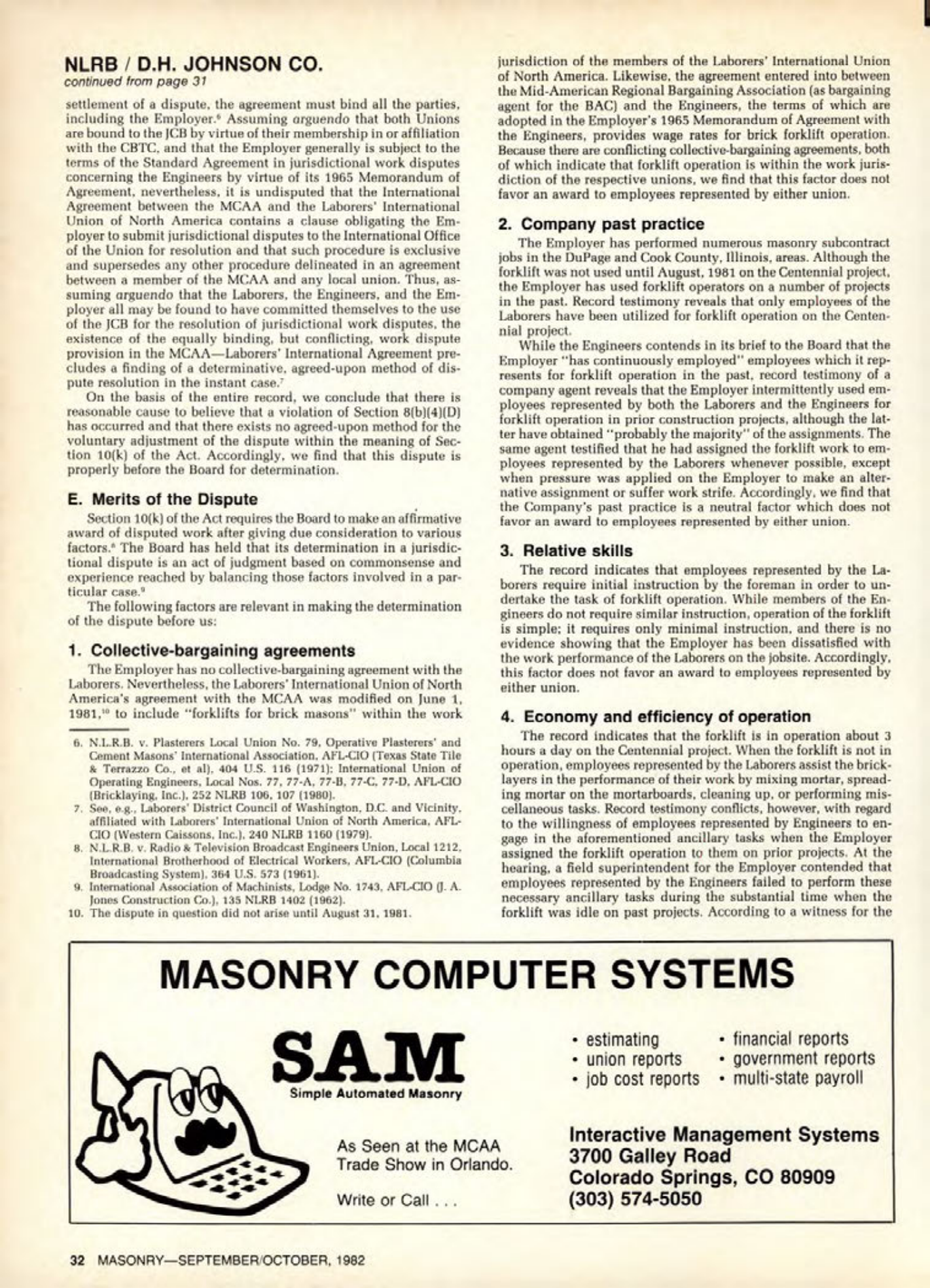 Masonry Magazine October 1982 Page. 32
