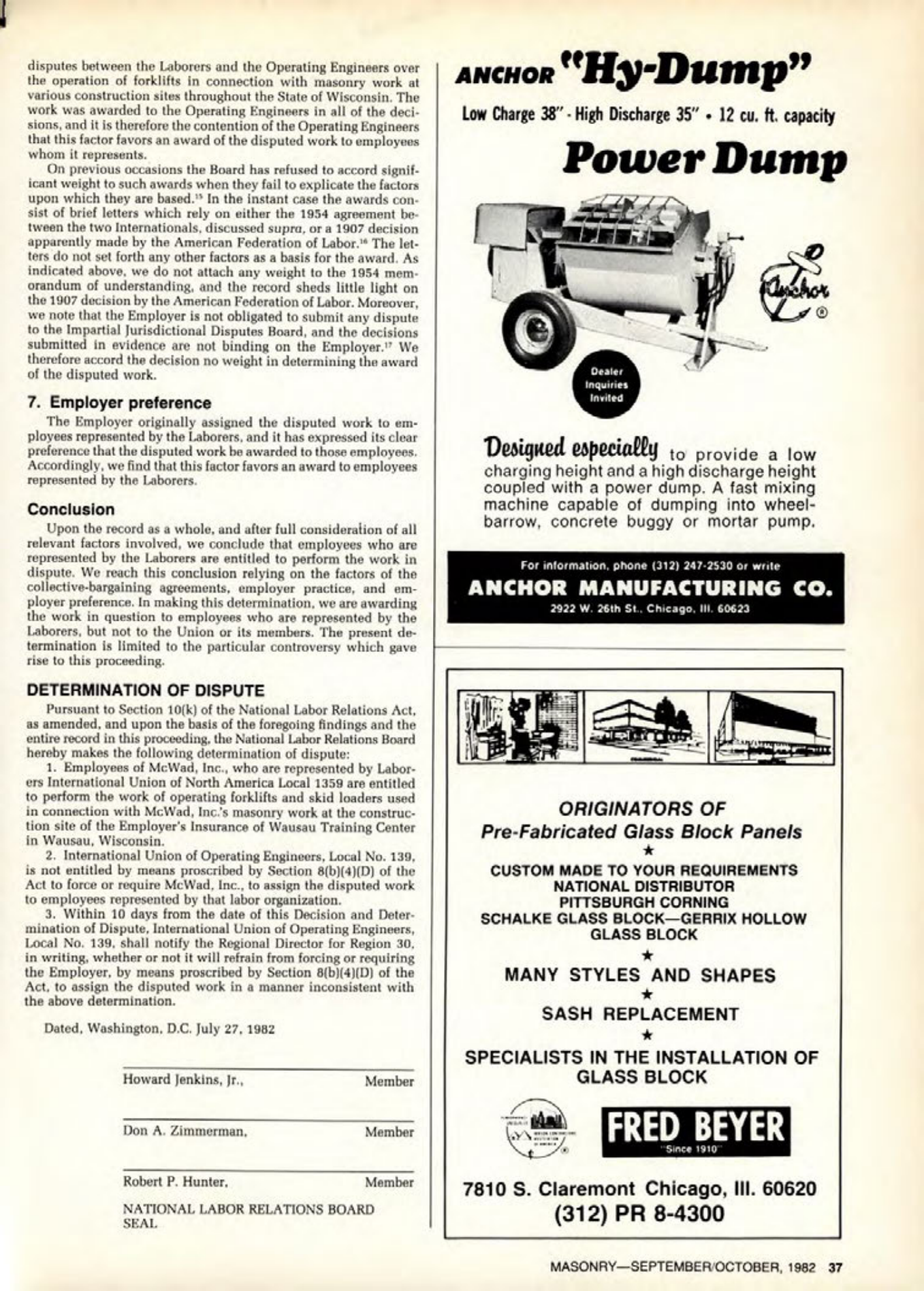 Masonry Magazine October 1982 Page. 37