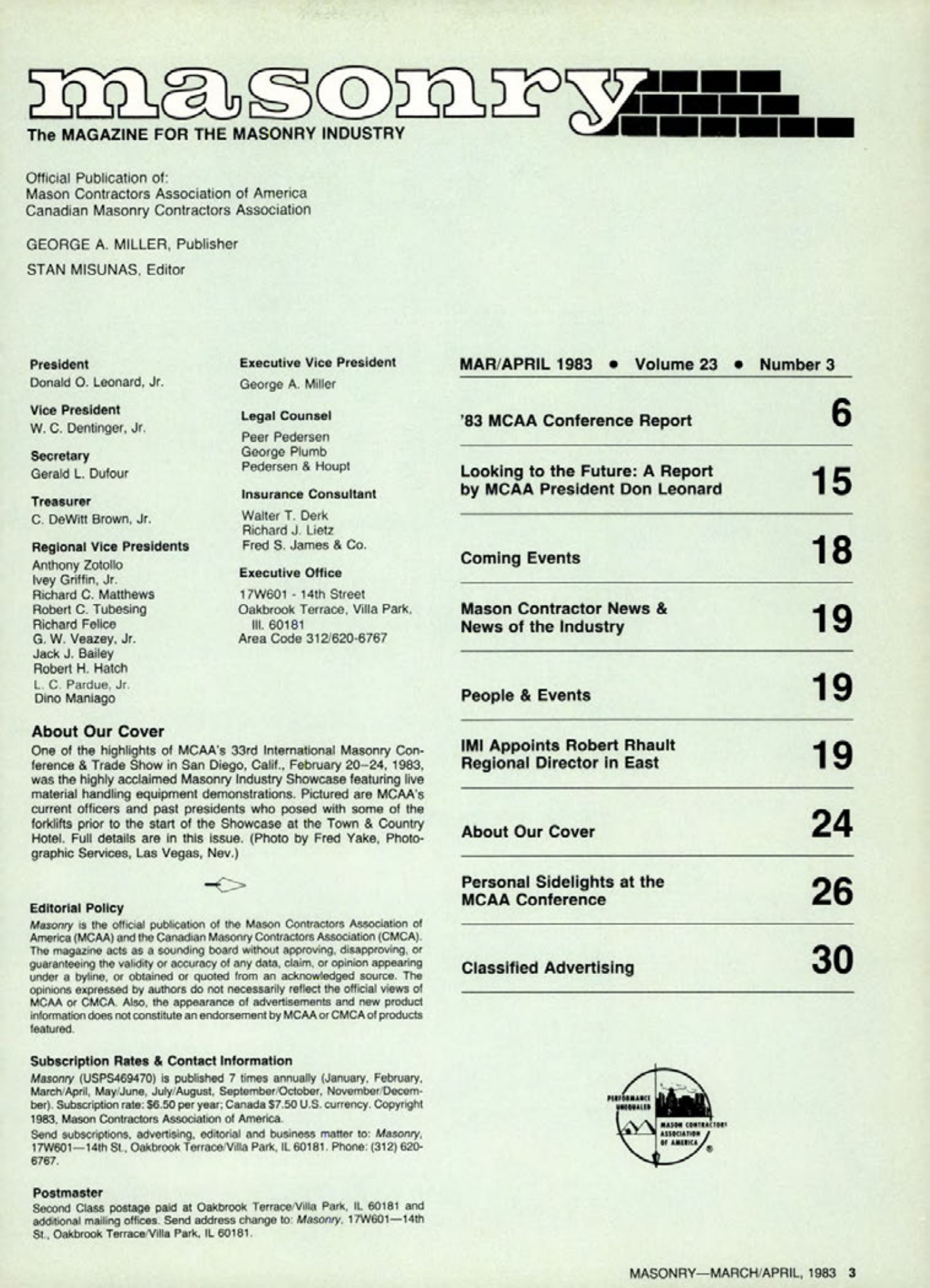 Masonry Magazine April 1983 Page. 3