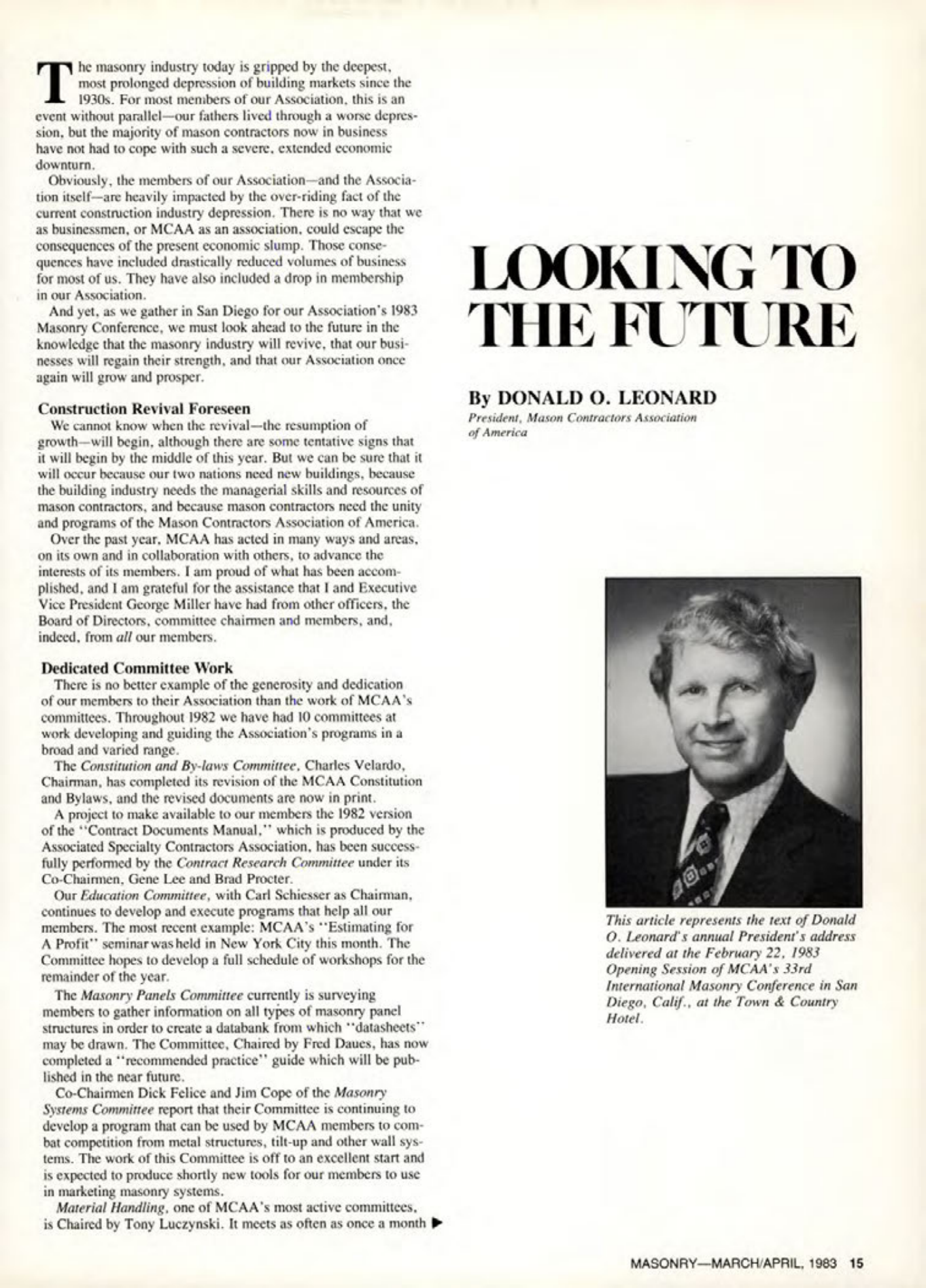 Masonry Magazine April 1983 Page. 15