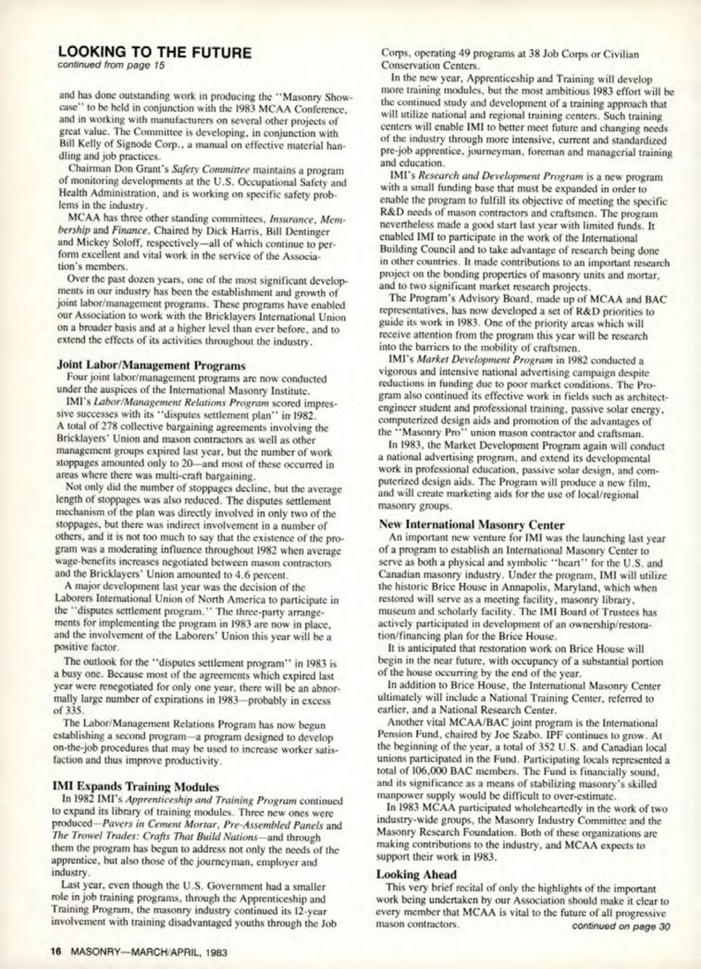 Masonry Magazine April 1983 Page. 16